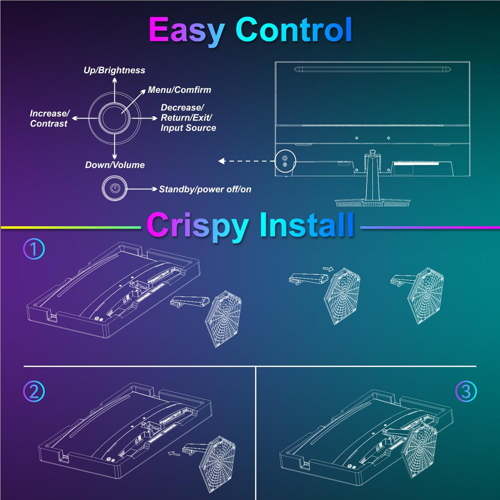 SANSUI 27 Inch Curved 240Hz Gaming Monitor FHD 1080P, 1500R Curve Computer Monitor, 130% sRGB, 4000:1 Contrast, HDR, FreeSync, MPRT 1Ms, Low Blue Light, HDMI DP Ports, Metal Stand, DP Cable Incl.