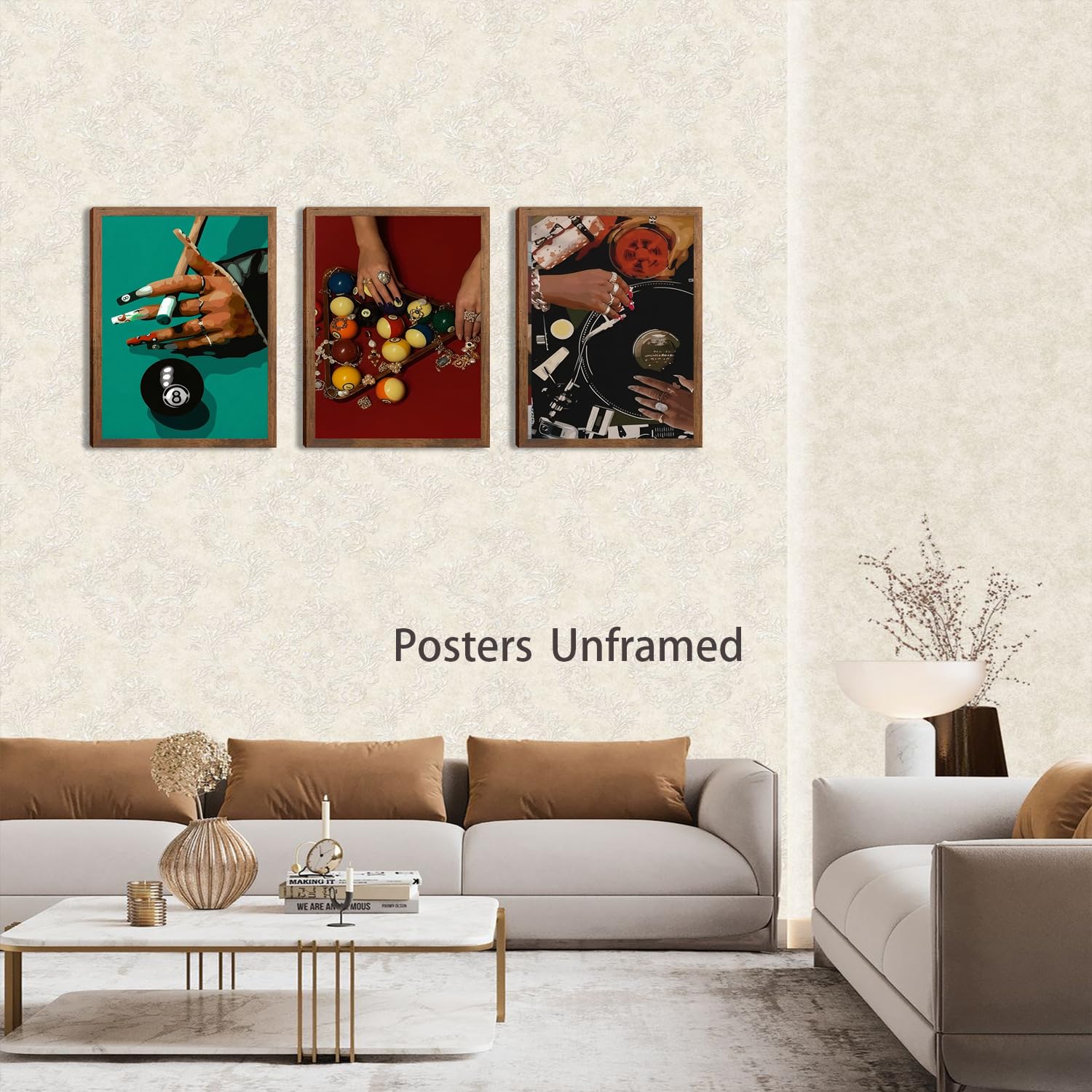 Black Girl Pink Wall Art Aesthetic Set of 3, African American Black Women Canvas Posters Fashion Black Girl Wall Pictures Prints Home Decor，Living Room， Bedroom ，Bathroom Decoration ，12x16In Unframed