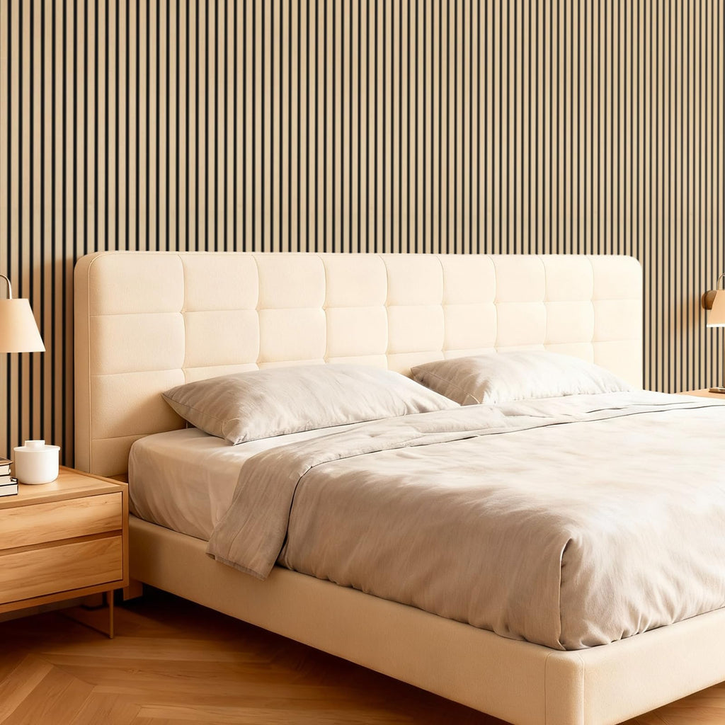 TONOR Wood Slatwall Panels, 4 Pack 47.2" x 23.6"/ 120 x60cm(31ft²) Acoustic Wall Panels, Wood Slat Acoustic Panels for Noise Cancelling and Decoration, Living Room, Bedroom, Office, Walnut