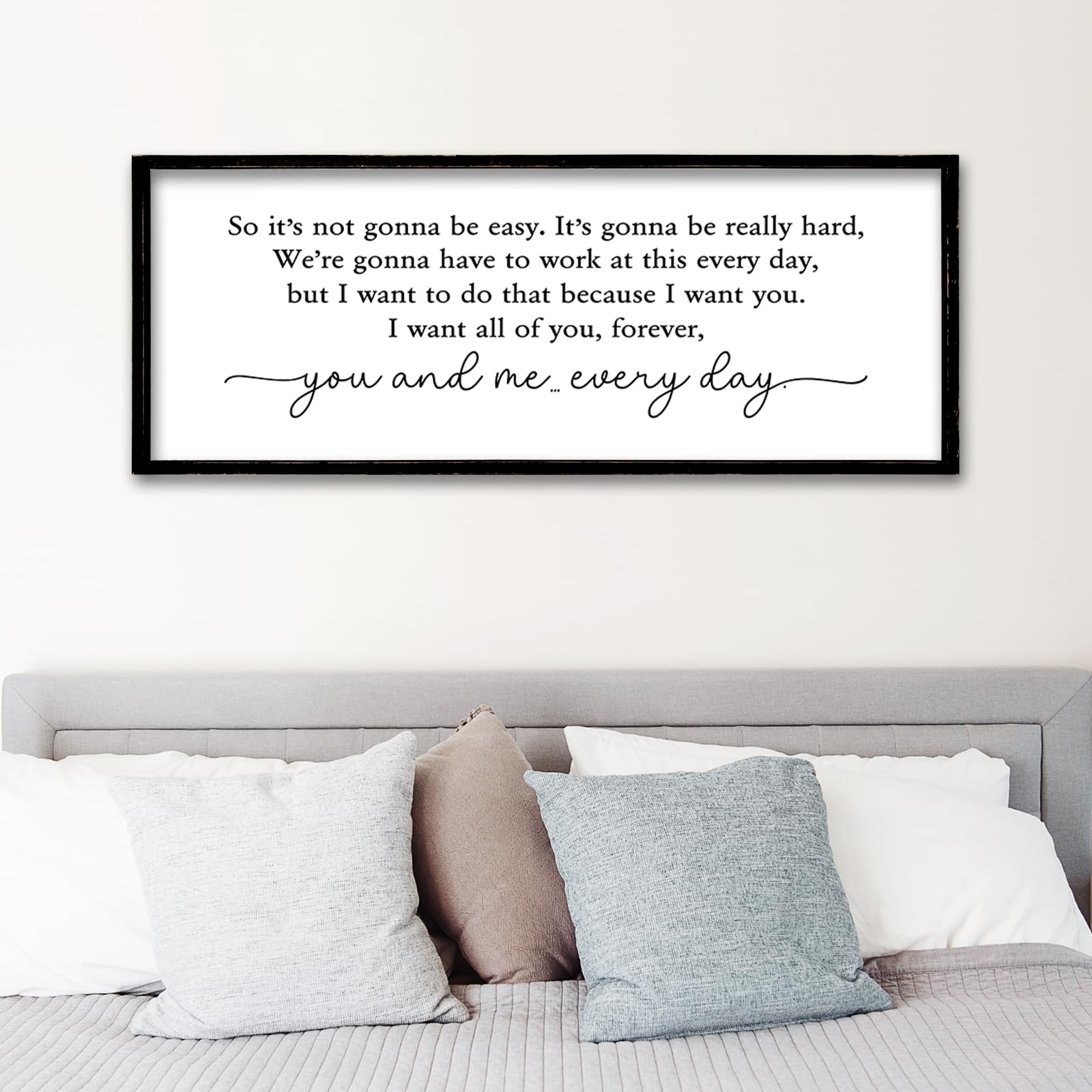 ZZJJHYWGQ Sweet Dreams Above Bed Wall Decor Sign 40"x15" for Master Bedroom Over Bed Guest Room Wood Framed Wall Art (Wood)