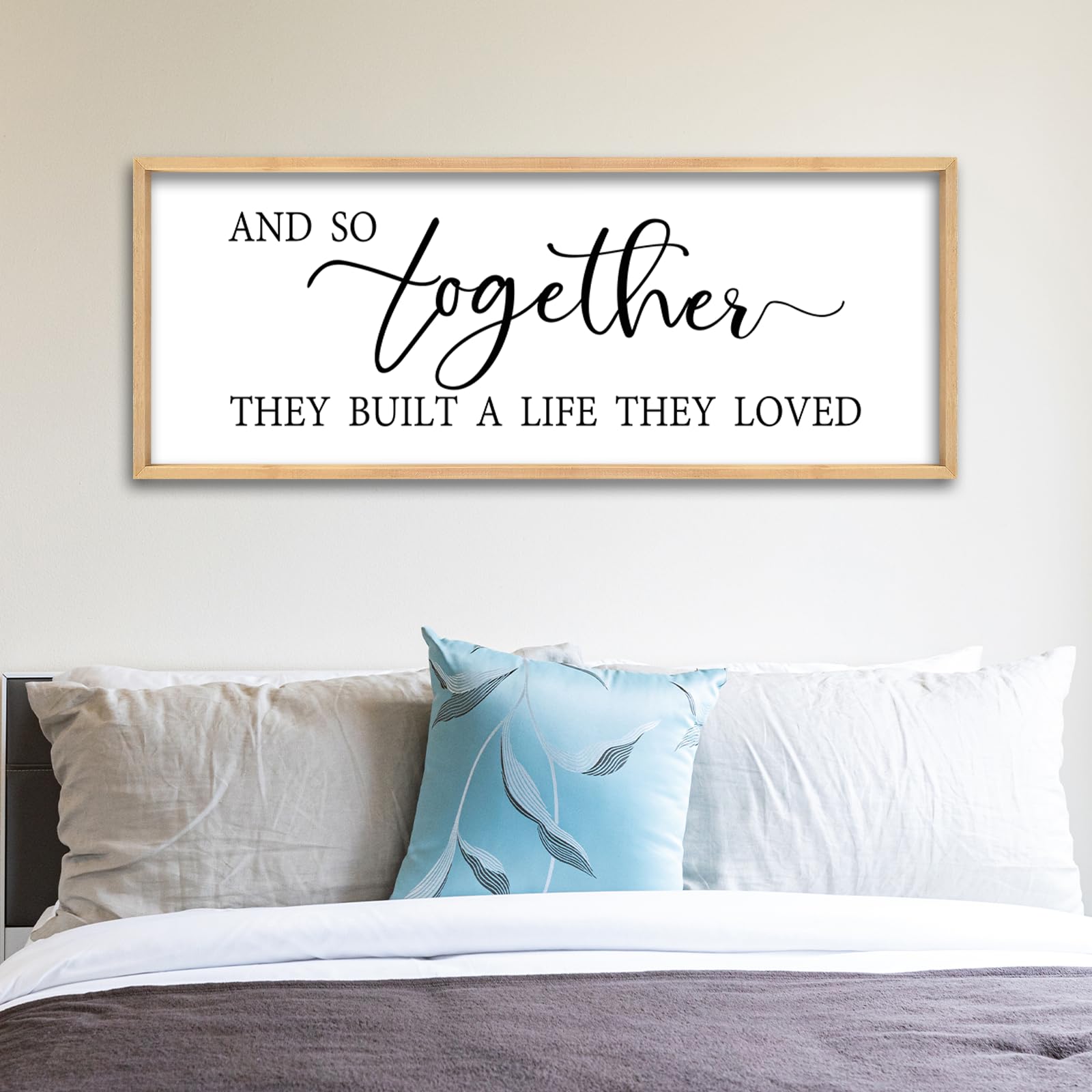 ZZJJHYWGQ Sweet Dreams Above Bed Wall Decor Sign 40"x15" for Master Bedroom Over Bed Guest Room Wood Framed Wall Art (Wood)