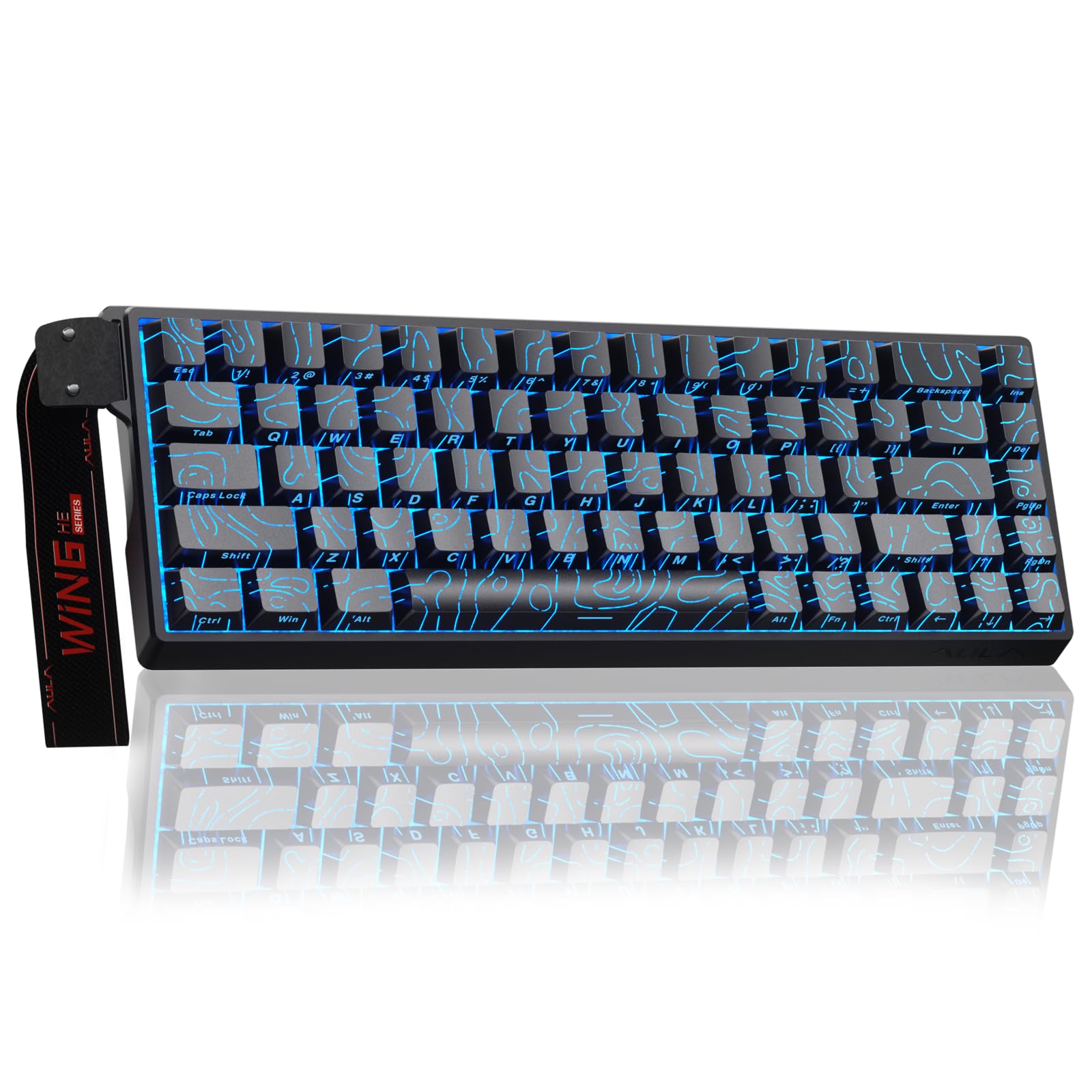 AULA WIN68 HE Mechanical Gaming Keyboard 60%, Hall Effect Magnetic Switch, Fast Trigger Mode Adjustable Actuation, 8000Hz Polling Rate, RGB Backlit, Wired Black Keyboard for Laptop/PC Gamer
