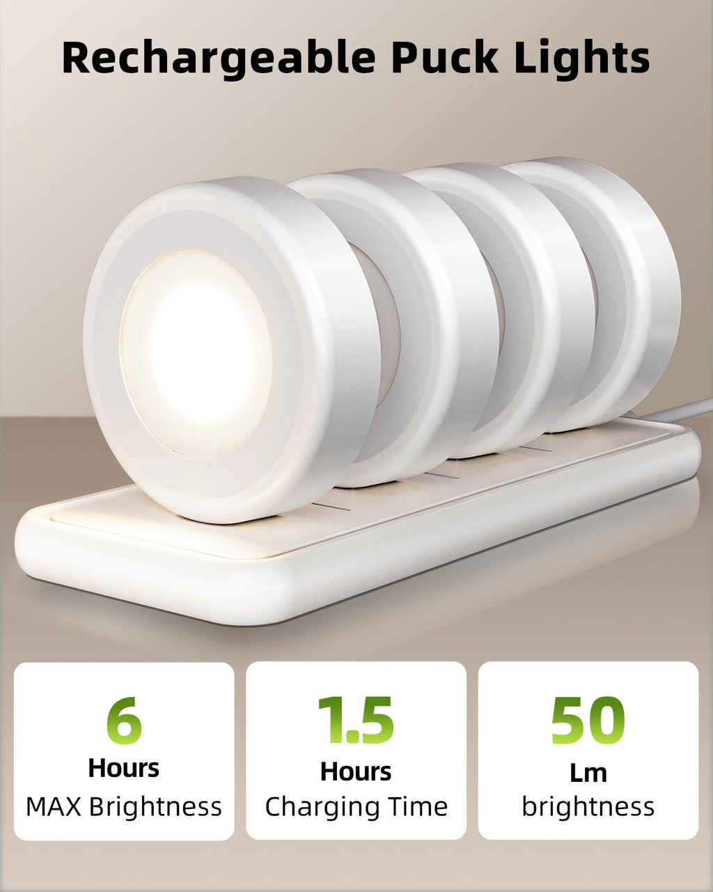 EZVALO LED Puck Lights, Rechargeable Battery Touch Light, 2.5'' Mini Tap Lights, Wireless Closet Light, Under Cabinet Lighting, 3 Color Temps, Stick On Lights Kitchen,Closet,Pantry(2 Pack)