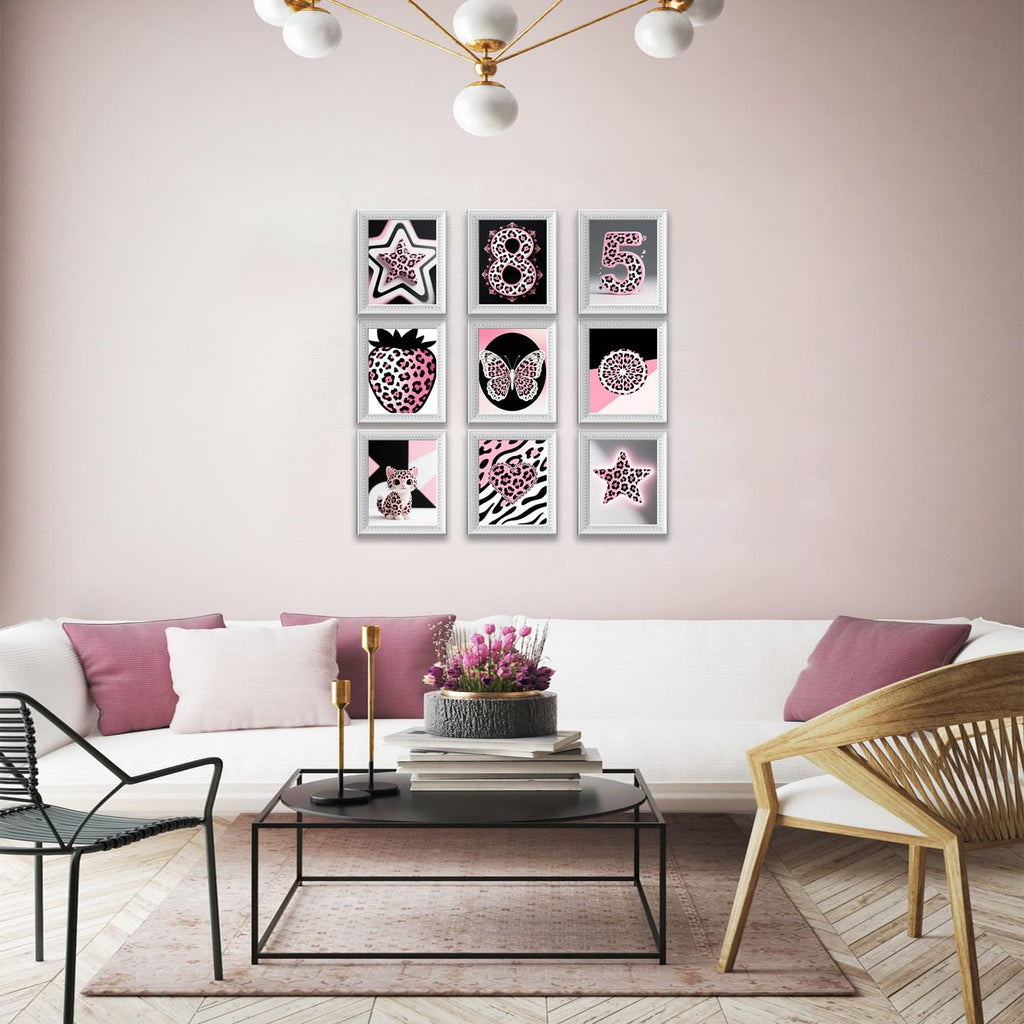 Black Girl Pink Wall Art Aesthetic Set of 3, African American Black Women Canvas Posters Fashion Black Girl Wall Pictures Prints Home Decor，Living Room， Bedroom ，Bathroom Decoration ，12x16In Unframed