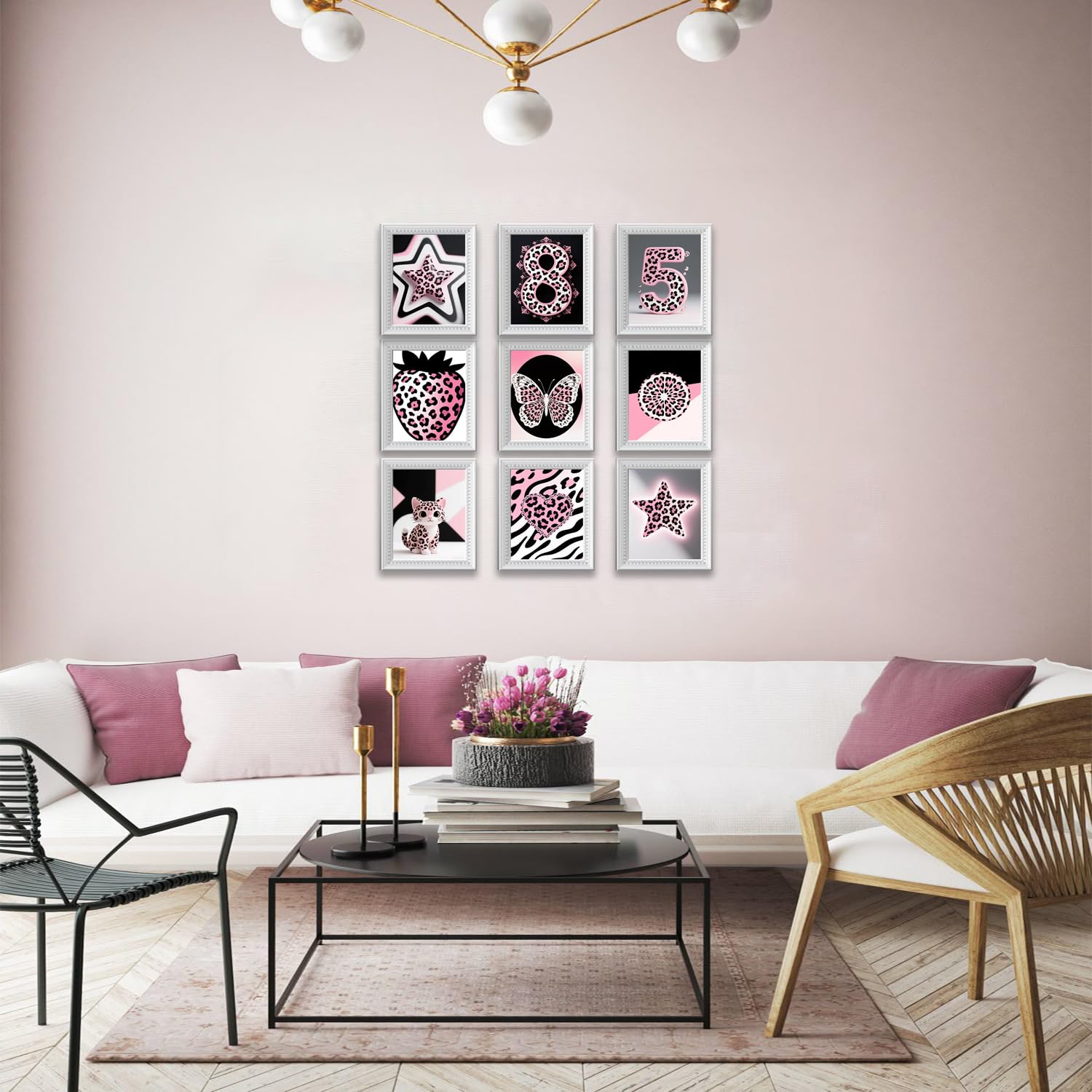 Black Girl Pink Wall Art Aesthetic Set of 3, African American Black Women Canvas Posters Fashion Black Girl Wall Pictures Prints Home Decor，Living Room， Bedroom ，Bathroom Decoration ，12x16In Unframed