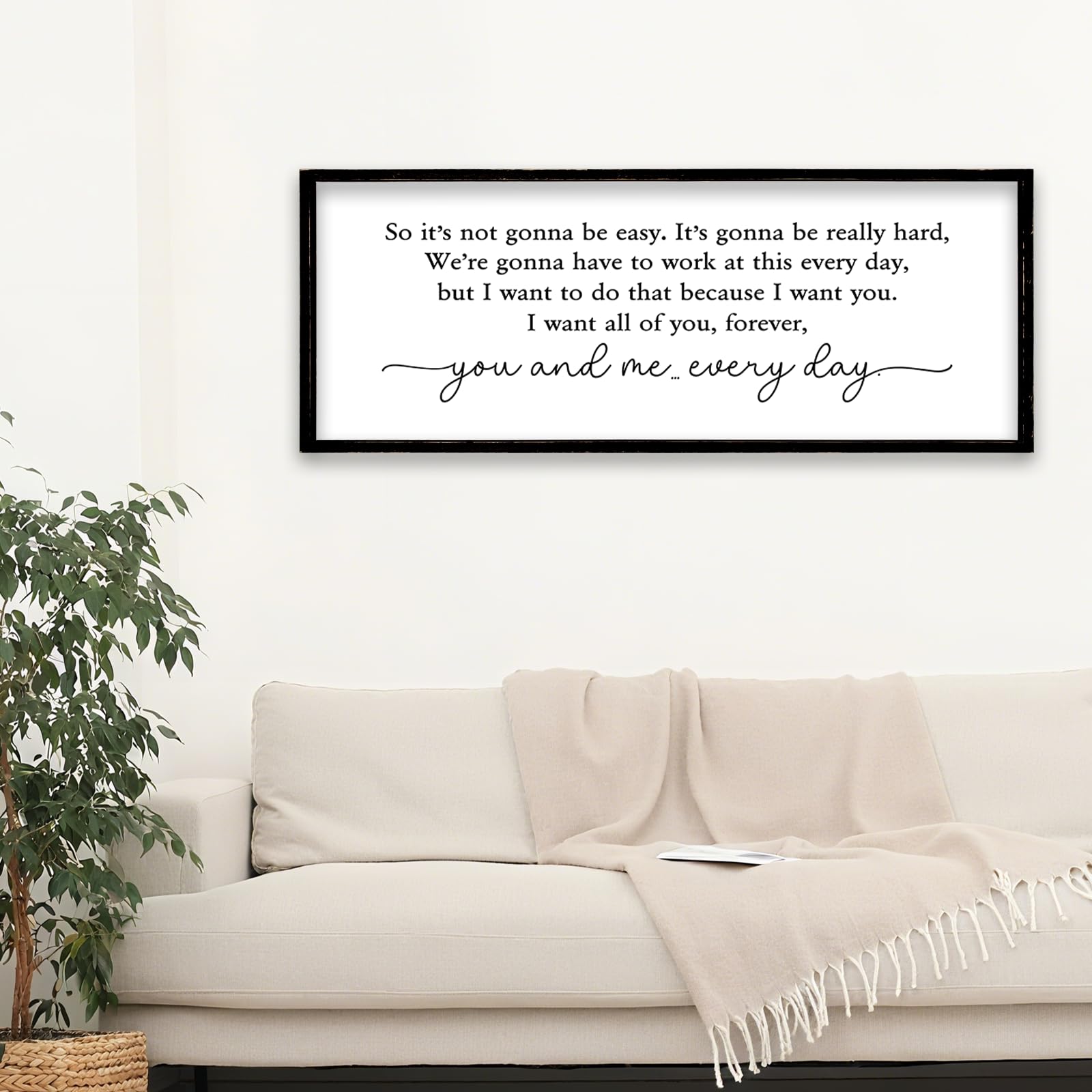 ZZJJHYWGQ Sweet Dreams Above Bed Wall Decor Sign 40"x15" for Master Bedroom Over Bed Guest Room Wood Framed Wall Art (Wood)