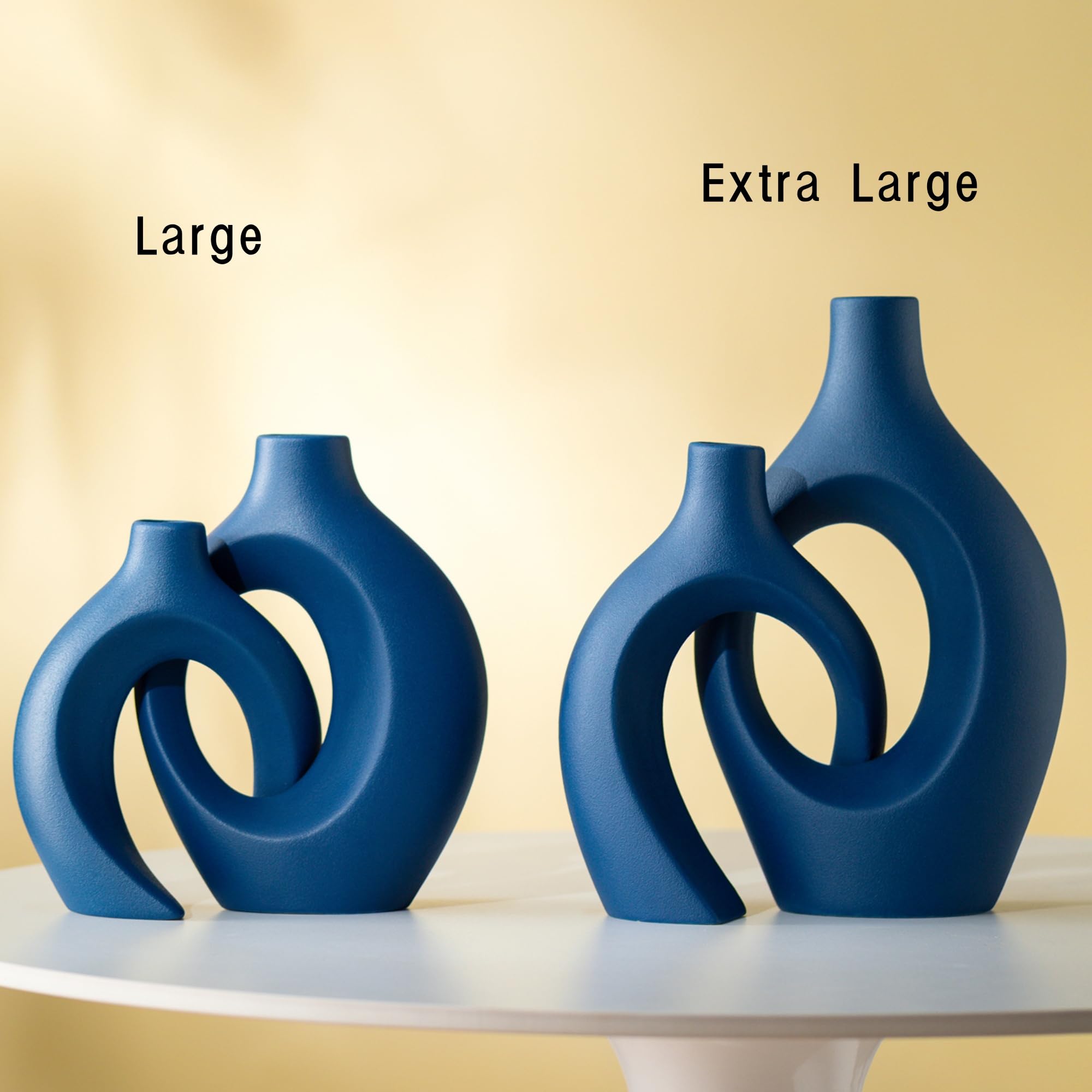 Lvases Snuggle Hollow Ceramic Vase Set of 2, Nordic Modern Boho ins Style Decorative Ceramic Aesthetic Flower Vase for Home Decor (Milky White W 6.3" X H 8.4")