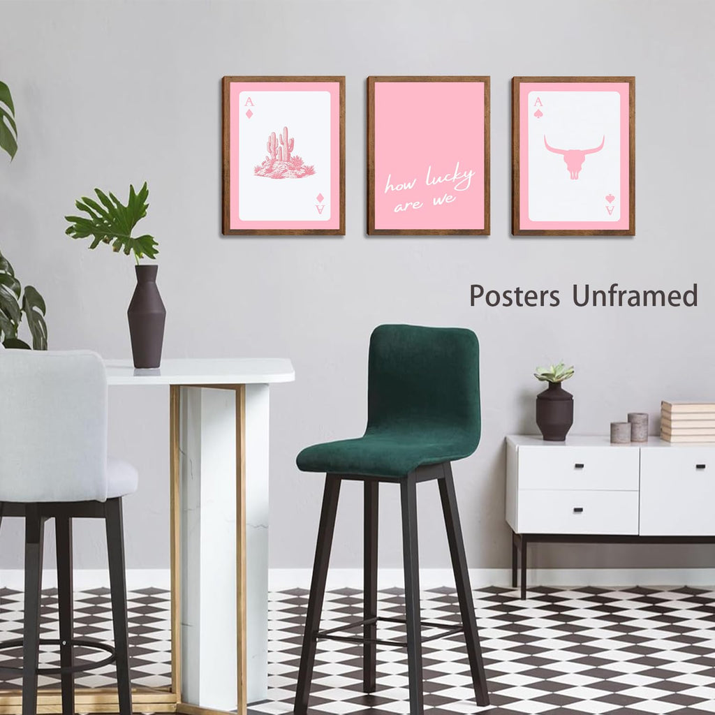 Black Girl Pink Wall Art Aesthetic Set of 3, African American Black Women Canvas Posters Fashion Black Girl Wall Pictures Prints Home Decor，Living Room， Bedroom ，Bathroom Decoration ，12x16In Unframed