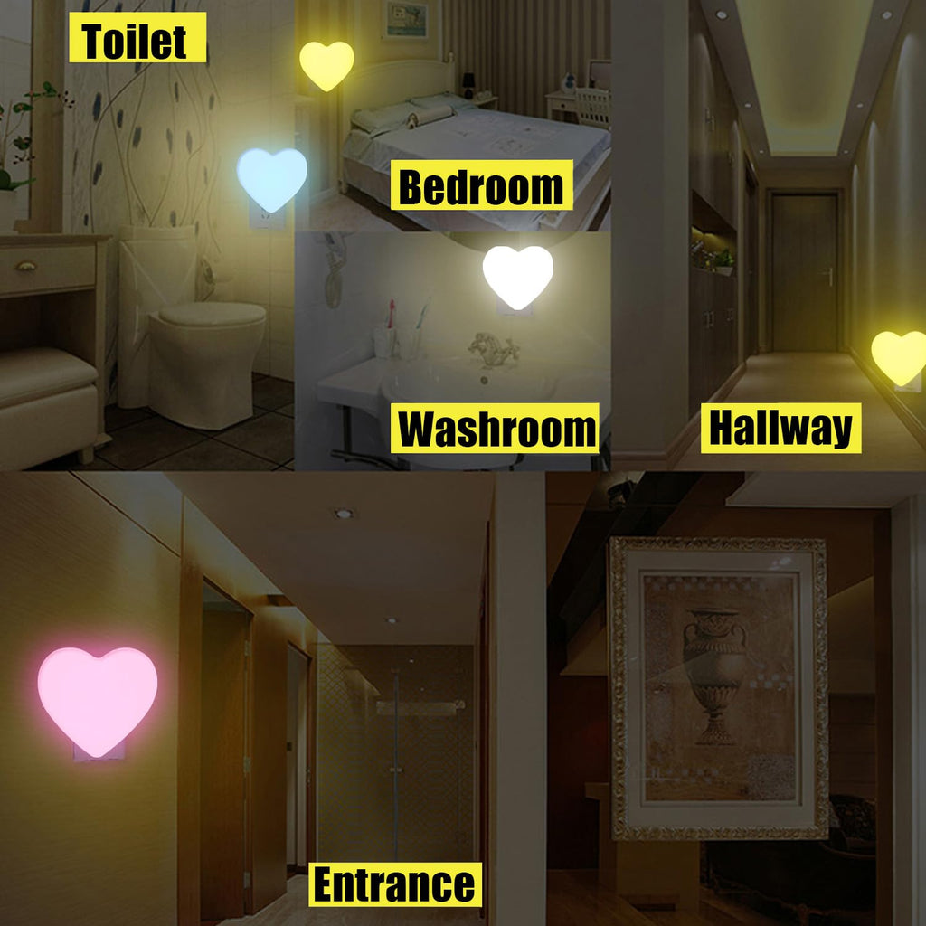 INZU Night Lights Plug into Wall, LED Night Light for Kids, Cute Nightlight with Auto Dusk to Dawn Sensor, LED Nightlight with Soft Warm Light for Bedroom, Nursery, Bathroom, Hallway (Pink)