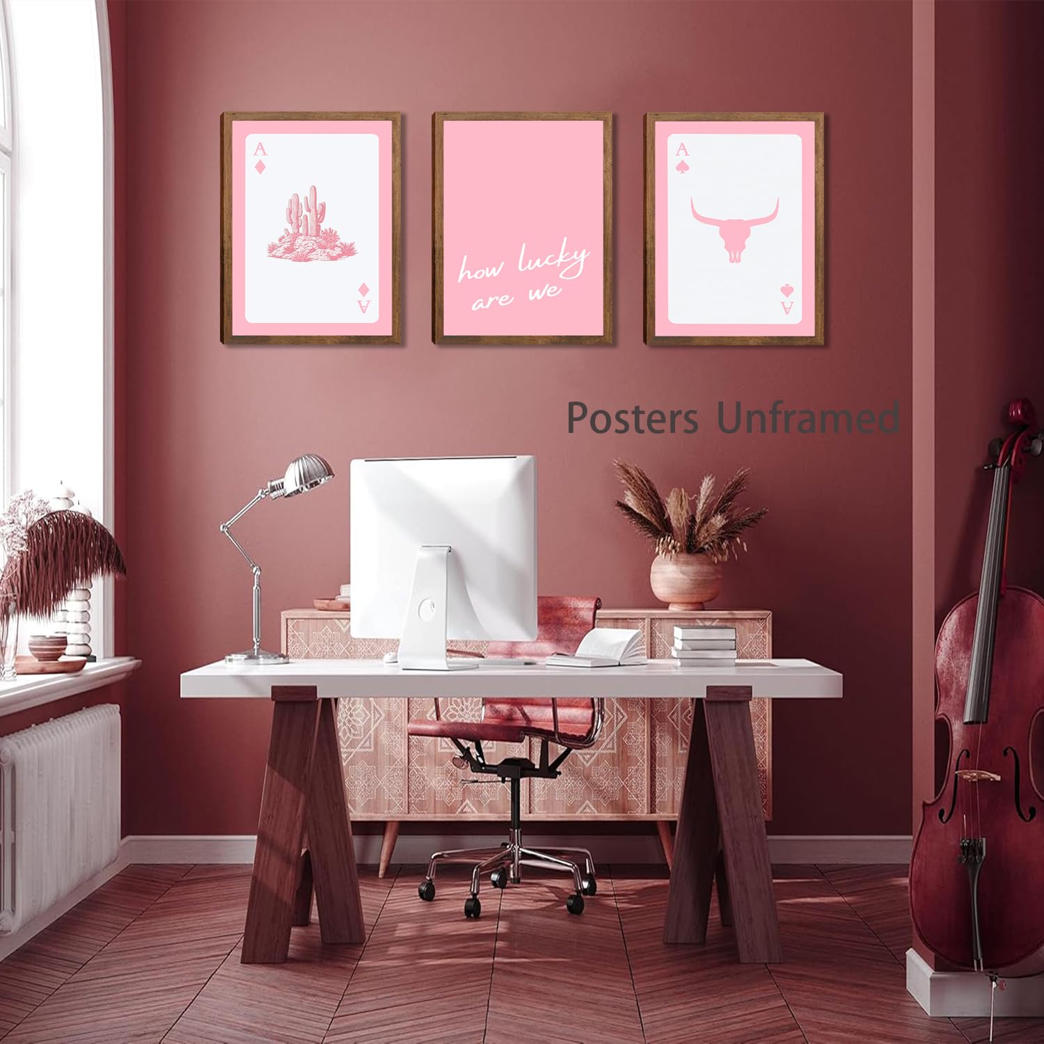 Black Girl Pink Wall Art Aesthetic Set of 3, African American Black Women Canvas Posters Fashion Black Girl Wall Pictures Prints Home Decor，Living Room， Bedroom ，Bathroom Decoration ，12x16In Unframed