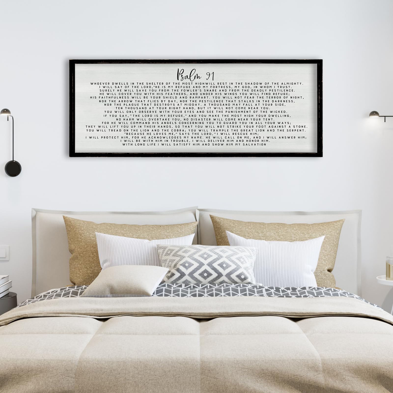 ZZJJHYWGQ Sweet Dreams Above Bed Wall Decor Sign 40"x15" for Master Bedroom Over Bed Guest Room Wood Framed Wall Art (Wood)