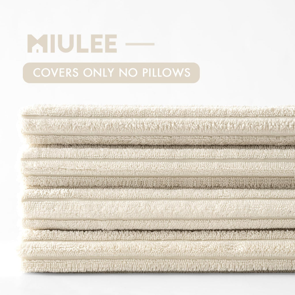 MIULEE Boho Farmhouse Sage Green Throw Pillow Covers 18x18 Inch Set of 4 Mordern Nordic Cushion Covers Soft Corduroy Spring Home Decor for Couch Bed Sofa Living Room Forest Green
