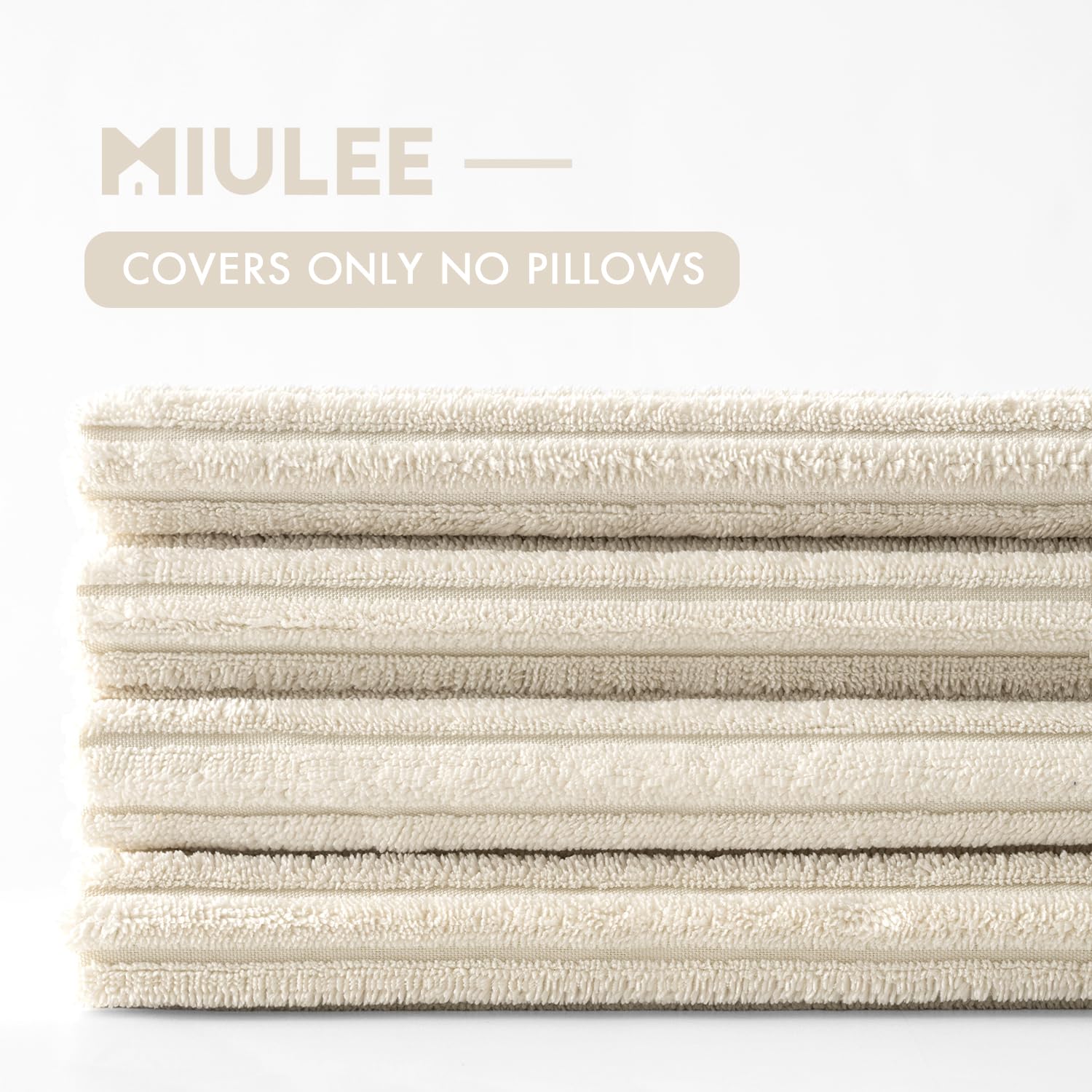 MIULEE Boho Farmhouse Sage Green Throw Pillow Covers 18x18 Inch Set of 4 Mordern Nordic Cushion Covers Soft Corduroy Spring Home Decor for Couch Bed Sofa Living Room Forest Green