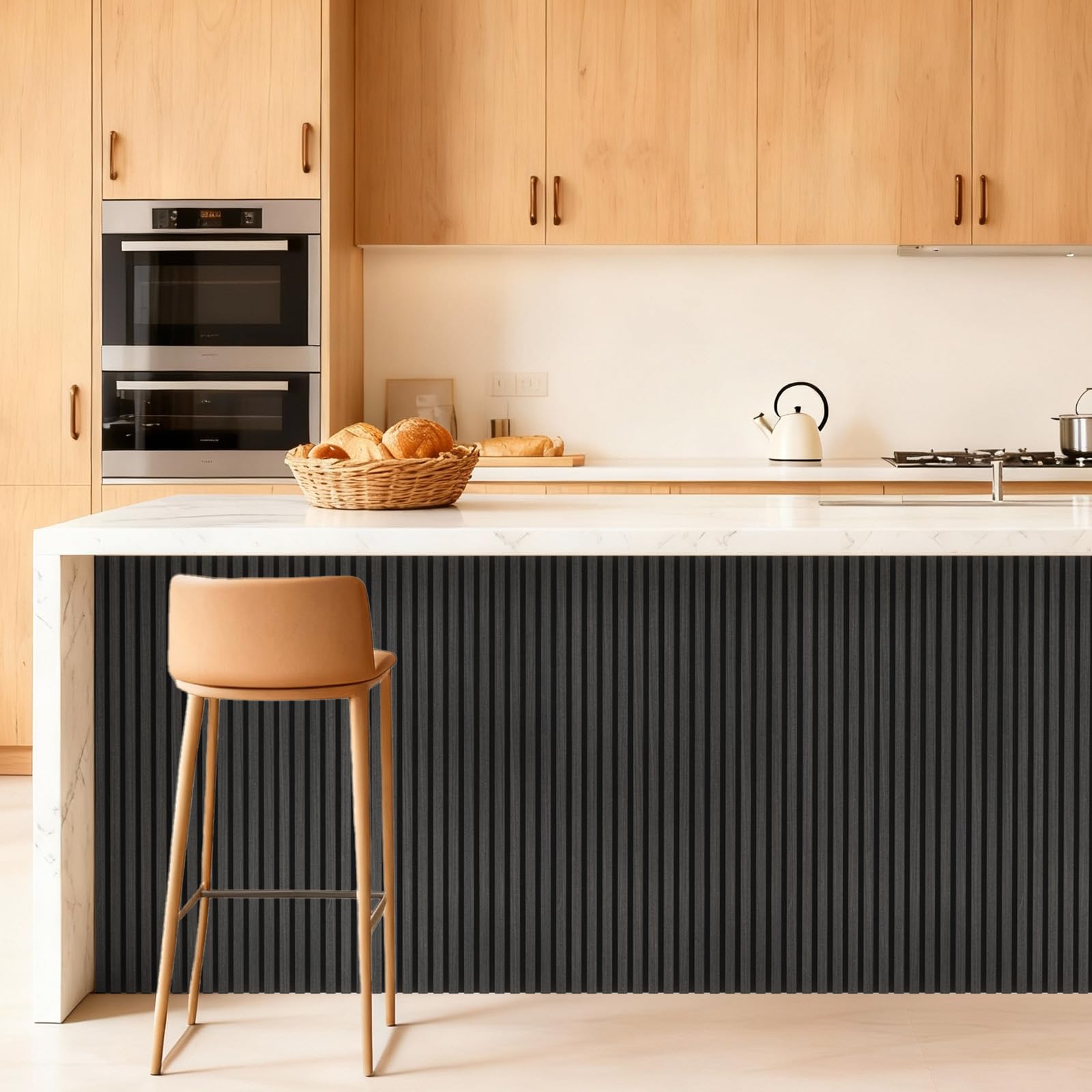 TONOR Wood Slatwall Panels, 4 Pack 47.2" x 23.6"/ 120 x60cm(31ft²) Acoustic Wall Panels, Wood Slat Acoustic Panels for Noise Cancelling and Decoration, Living Room, Bedroom, Office, Walnut