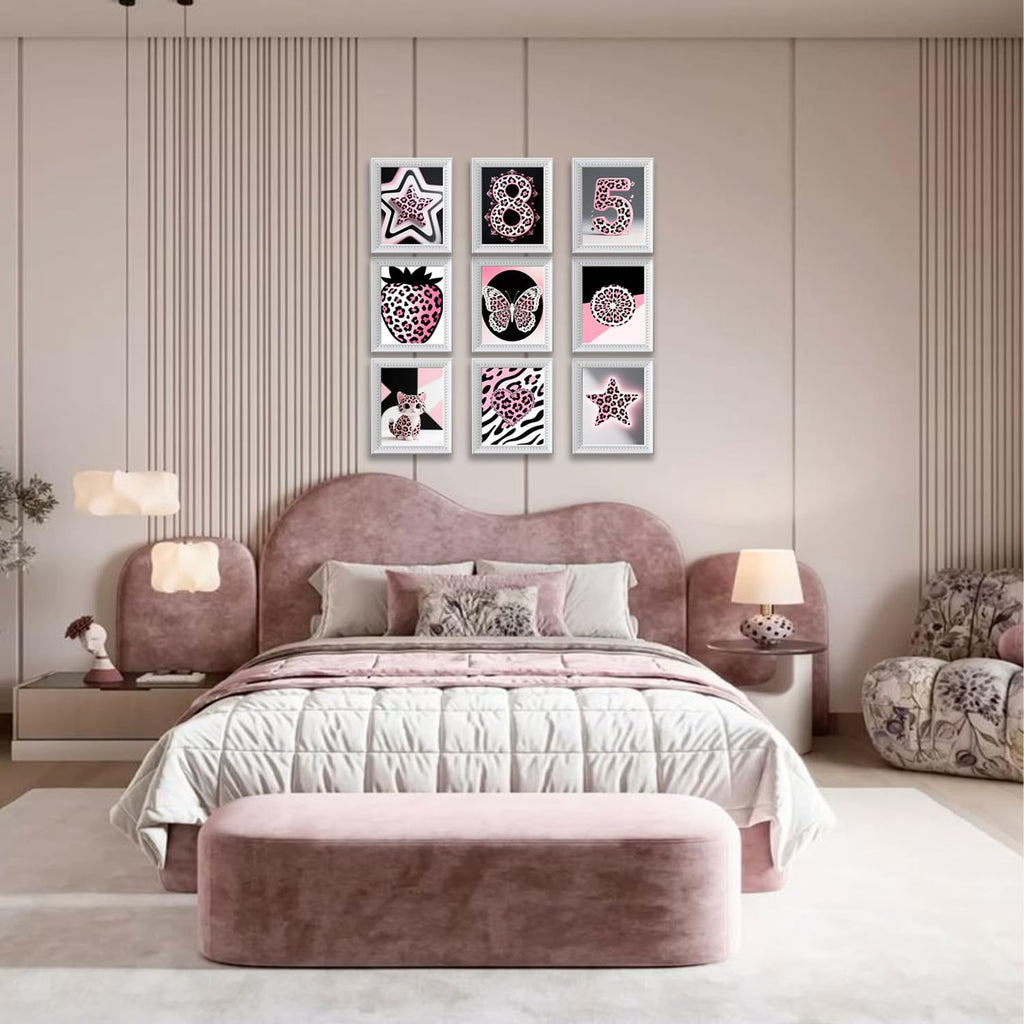 Black Girl Pink Wall Art Aesthetic Set of 3, African American Black Women Canvas Posters Fashion Black Girl Wall Pictures Prints Home Decor，Living Room， Bedroom ，Bathroom Decoration ，12x16In Unframed
