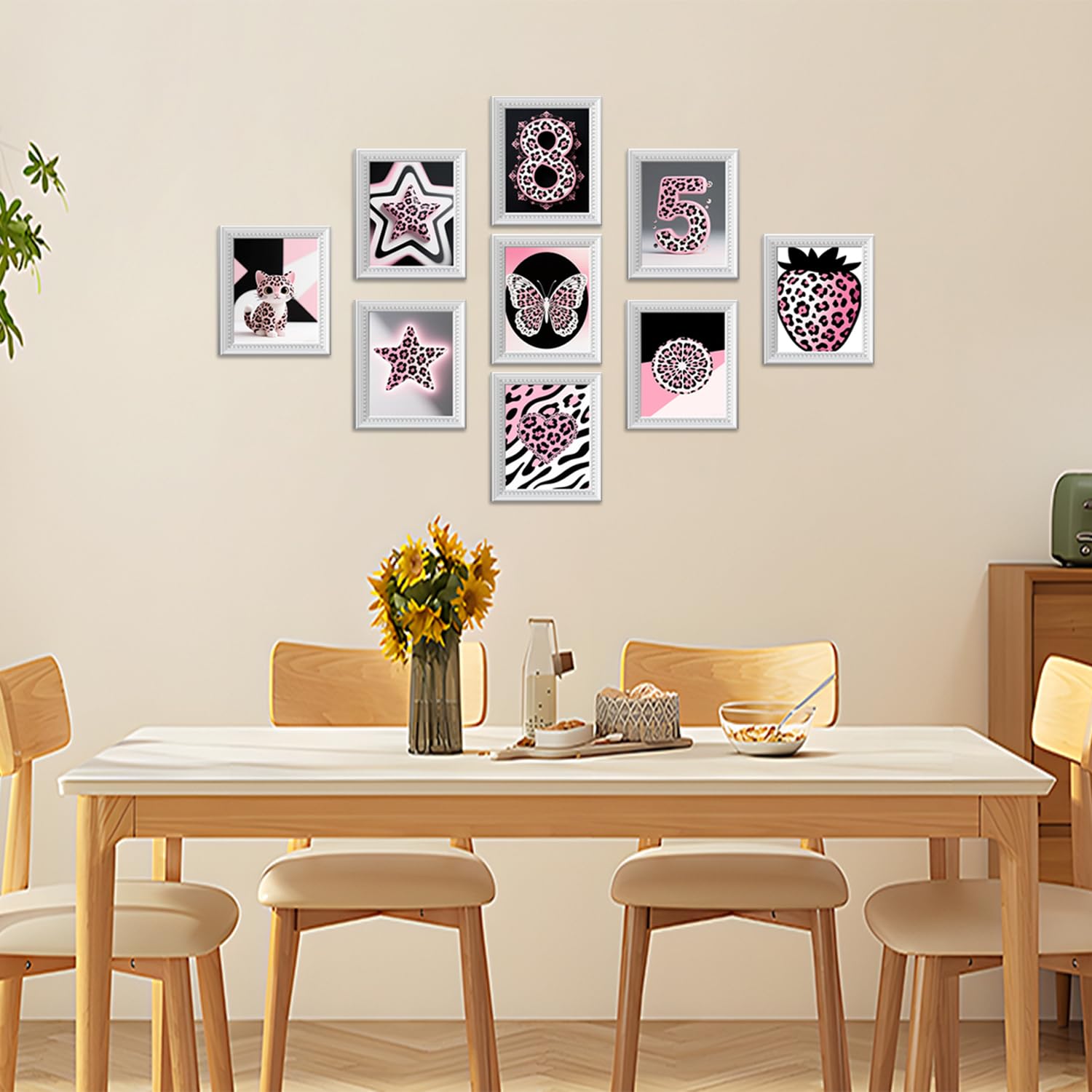 Black Girl Pink Wall Art Aesthetic Set of 3, African American Black Women Canvas Posters Fashion Black Girl Wall Pictures Prints Home Decor，Living Room， Bedroom ，Bathroom Decoration ，12x16In Unframed