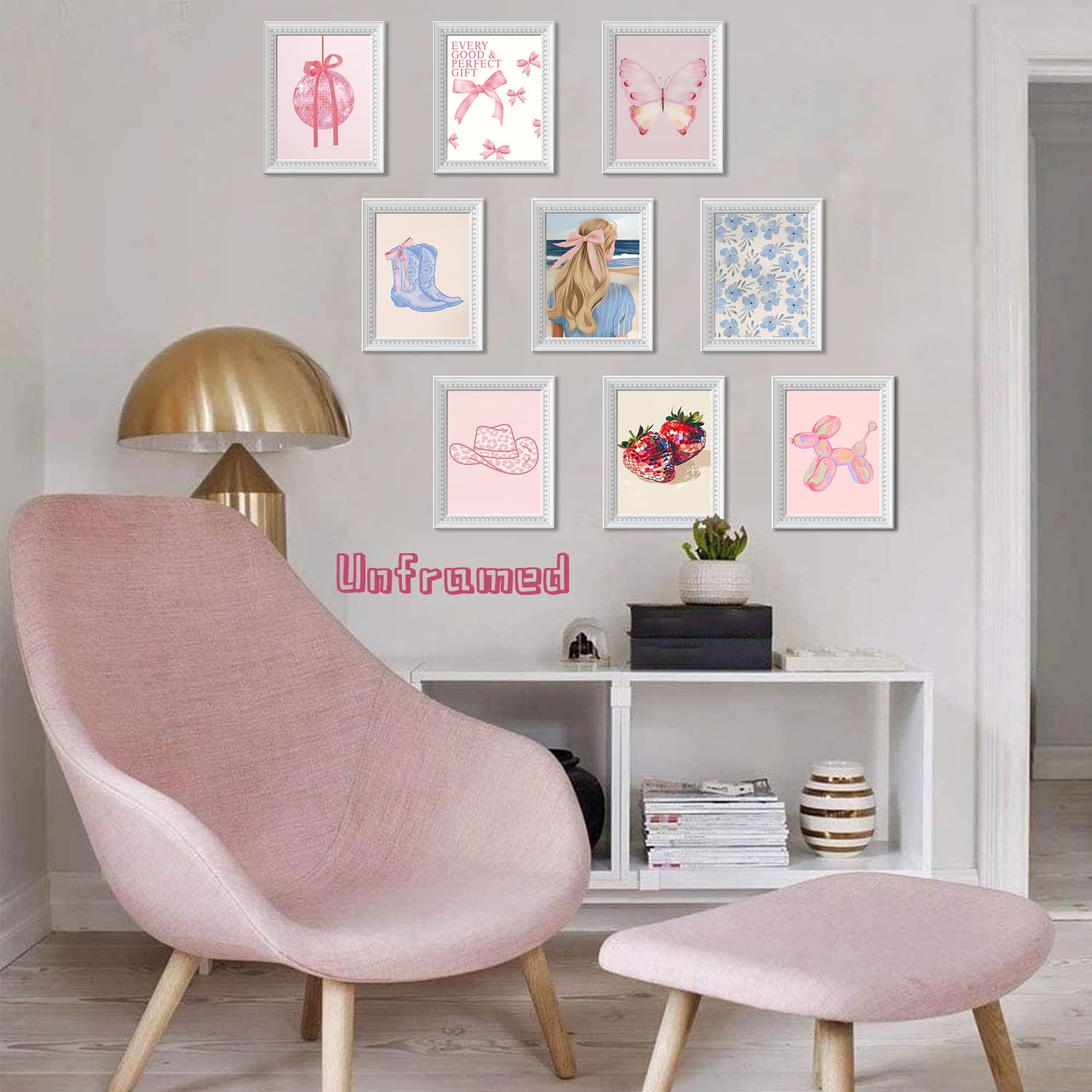 Black Girl Pink Wall Art Aesthetic Set of 3, African American Black Women Canvas Posters Fashion Black Girl Wall Pictures Prints Home Decor，Living Room， Bedroom ，Bathroom Decoration ，12x16In Unframed