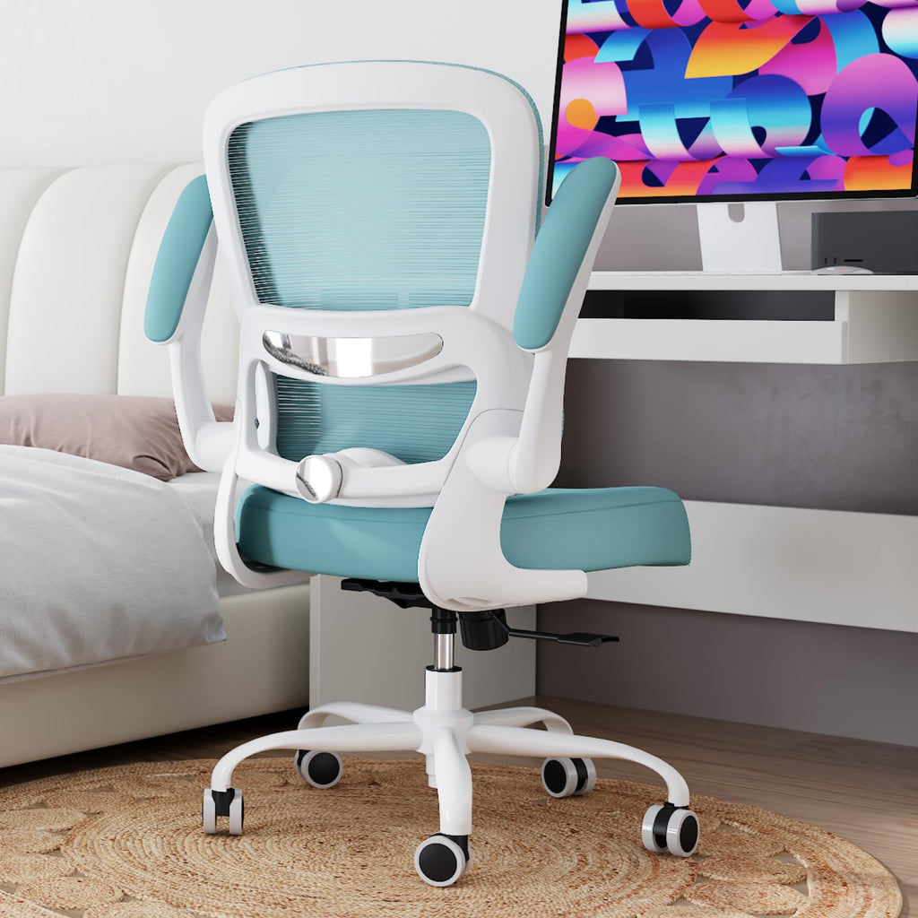 TRALT Office Chair - Ergonomic Desk Chair with Adjustable Lumbar Support, Mesh Computer Chair, Executive Chairs for Home Office Comfortable Lumbar Support (White)