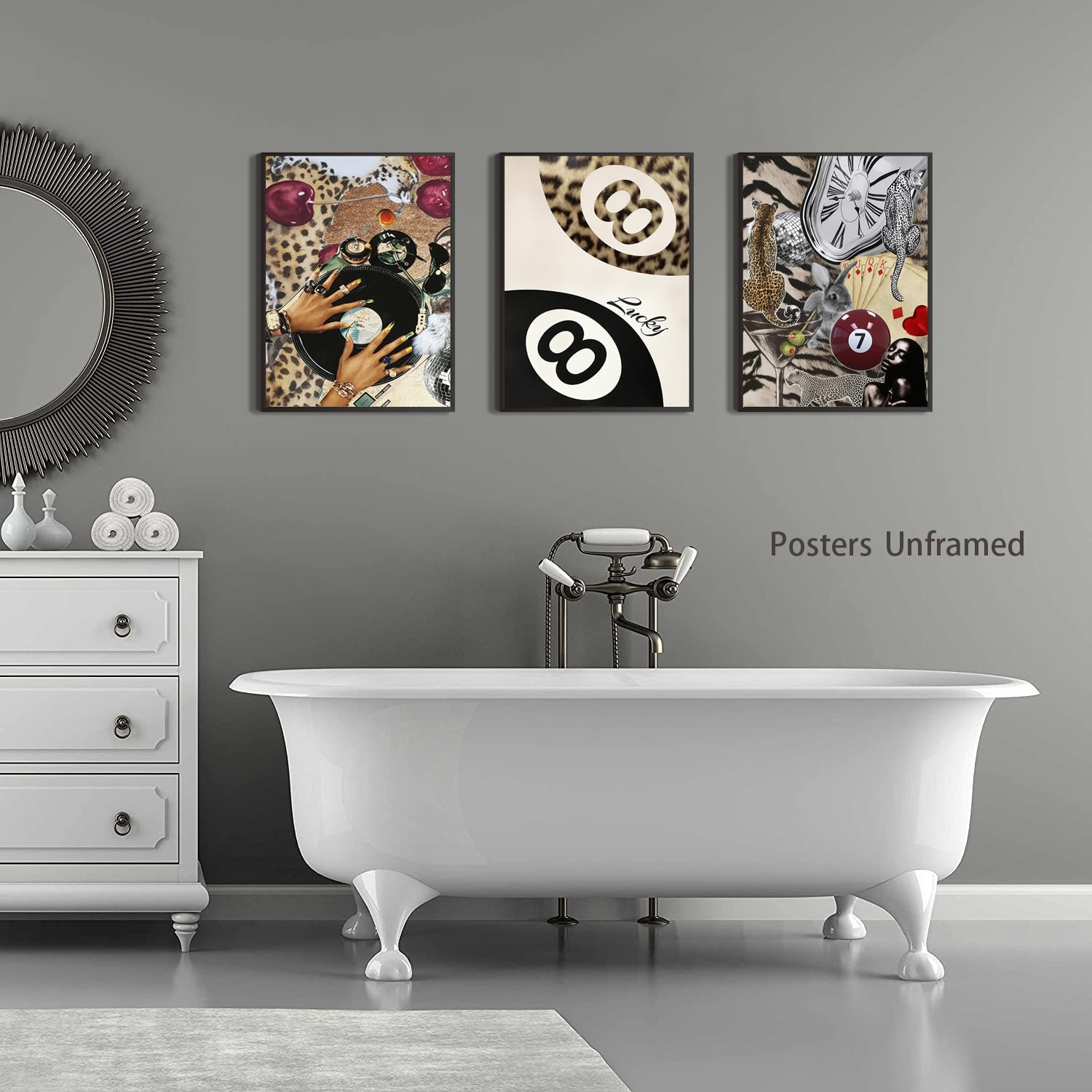 Black Girl Pink Wall Art Aesthetic Set of 3, African American Black Women Canvas Posters Fashion Black Girl Wall Pictures Prints Home Decor，Living Room， Bedroom ，Bathroom Decoration ，12x16In Unframed
