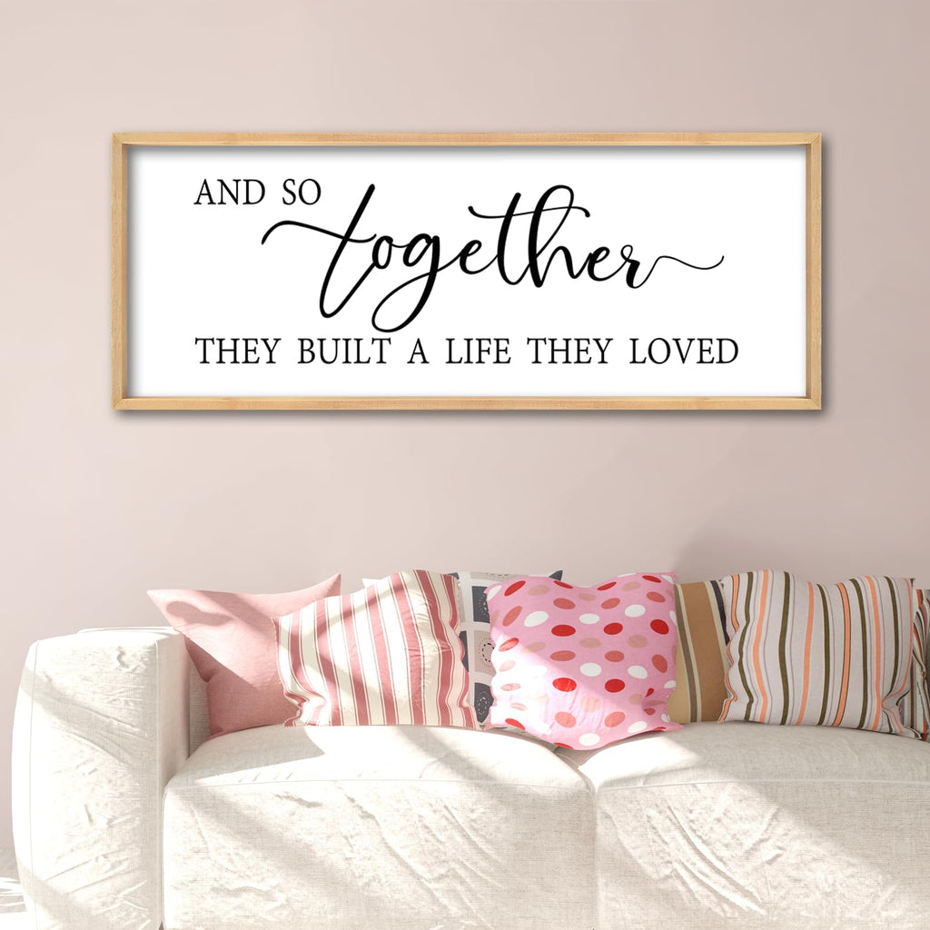 ZZJJHYWGQ Sweet Dreams Above Bed Wall Decor Sign 40"x15" for Master Bedroom Over Bed Guest Room Wood Framed Wall Art (Wood)