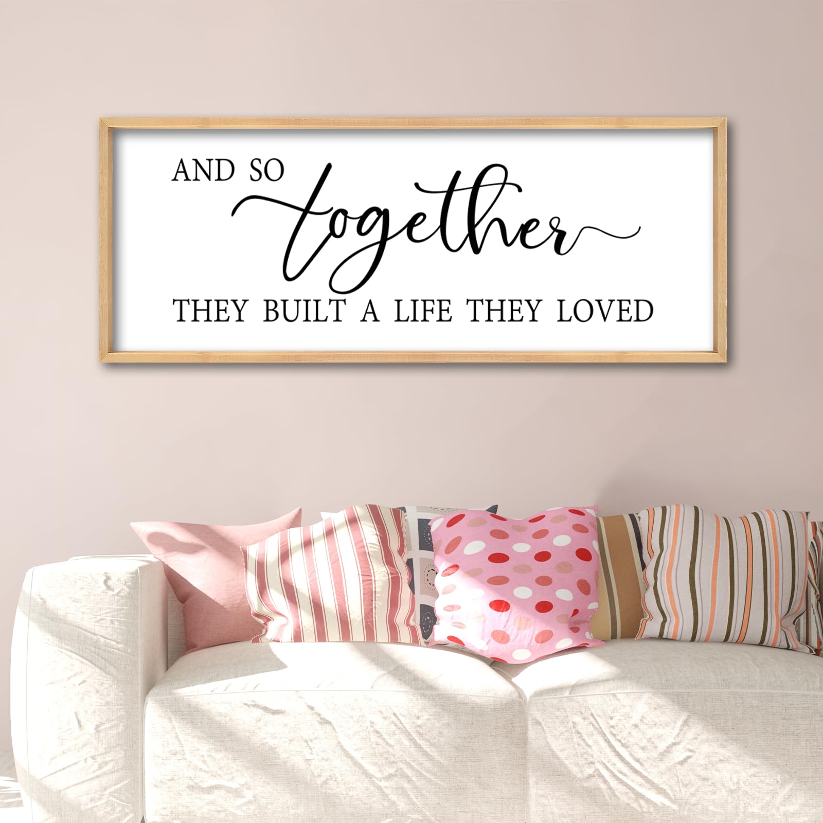 ZZJJHYWGQ Sweet Dreams Above Bed Wall Decor Sign 40"x15" for Master Bedroom Over Bed Guest Room Wood Framed Wall Art (Wood)