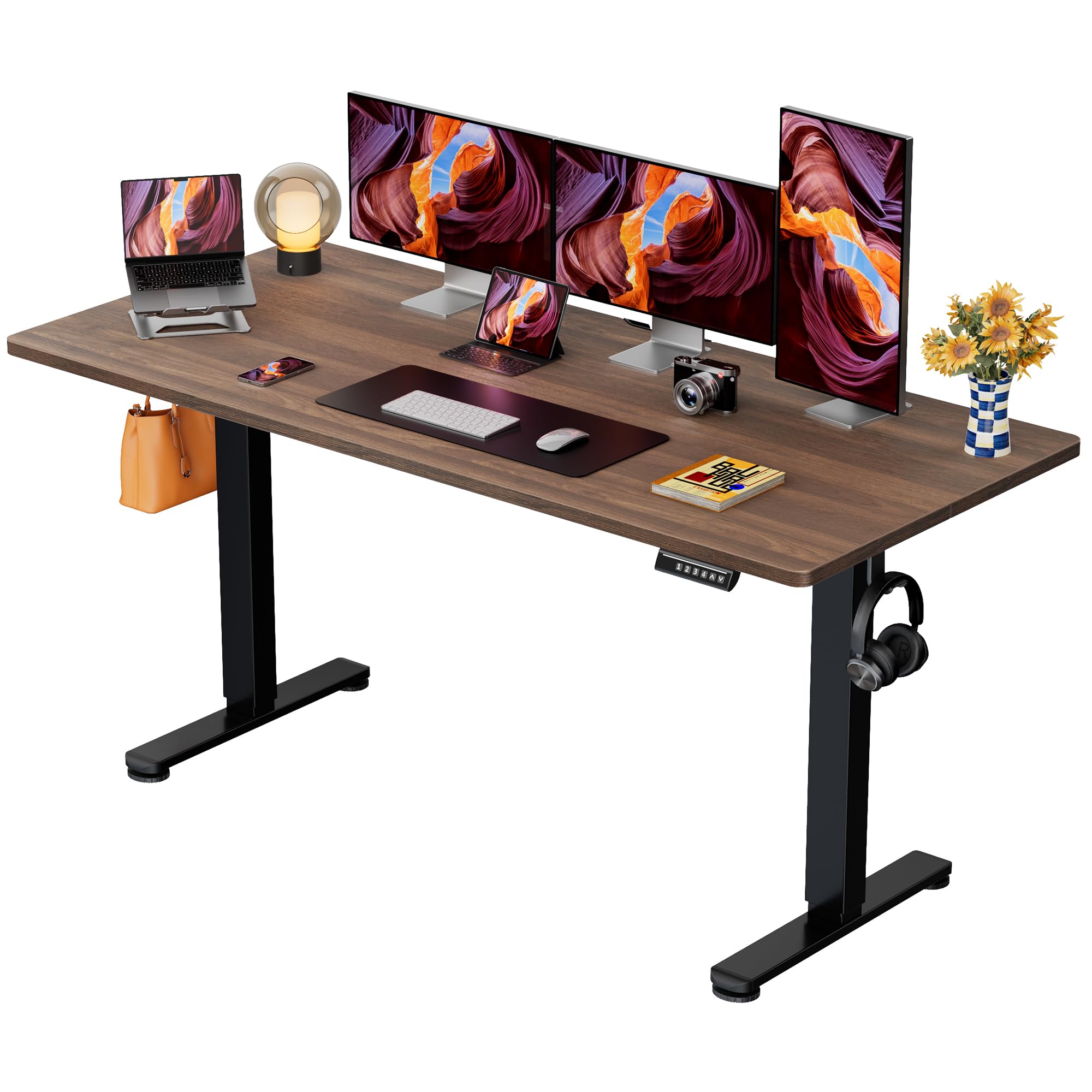ErGear Height Adjustable Electric Standing Desk, 48 x 24 Inches Sit Stand up Desk, Memory Computer Home Office Desk, Black