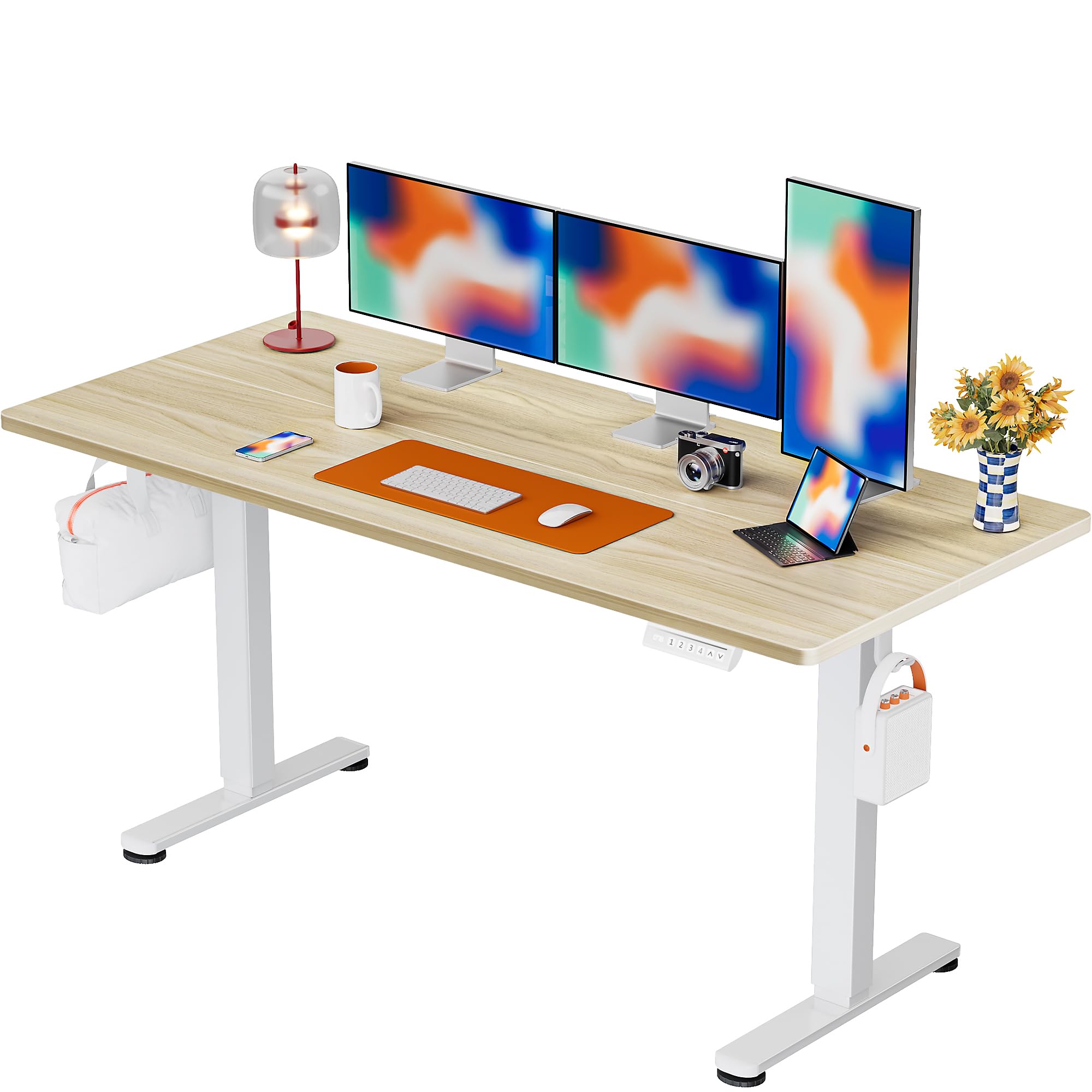 ErGear Height Adjustable Electric Standing Desk, 48 x 24 Inches Sit Stand up Desk, Memory Computer Home Office Desk, Black