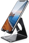 Lamicall Cell Phone Stand, Desk Accessories - Clear Office Cell Phone Holder, Acrylic Phone Stand, Desktop, Acrylic Office Desk Decor Accessories, Suitable for iPhone, 4-8'' Phone, Gifts