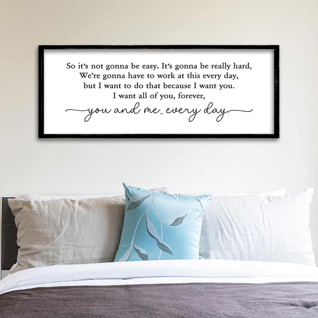 ZZJJHYWGQ Sweet Dreams Above Bed Wall Decor Sign 40"x15" for Master Bedroom Over Bed Guest Room Wood Framed Wall Art (Wood)