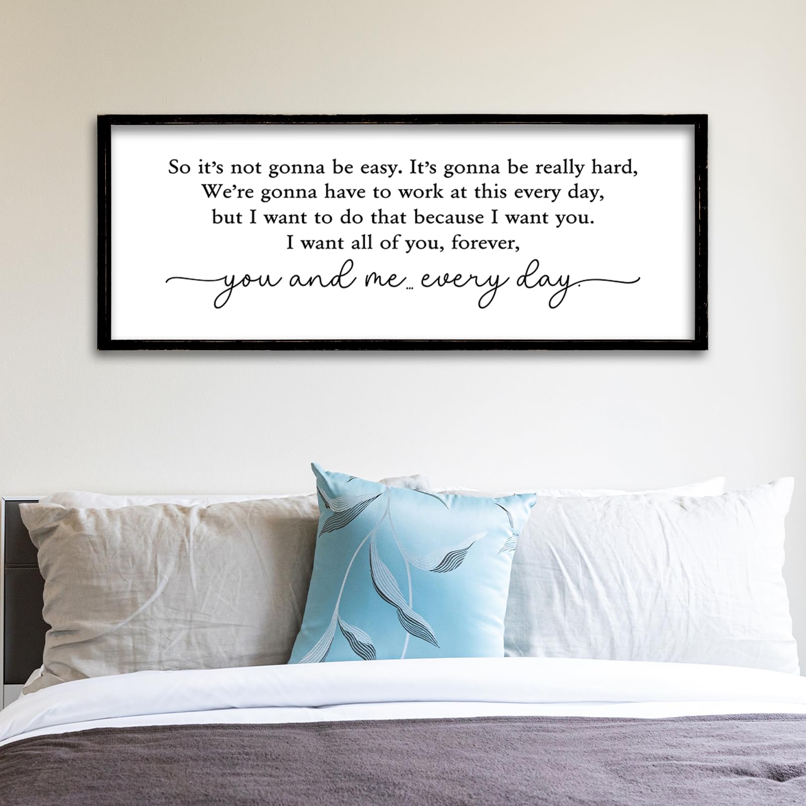 ZZJJHYWGQ Sweet Dreams Above Bed Wall Decor Sign 40"x15" for Master Bedroom Over Bed Guest Room Wood Framed Wall Art (Wood)