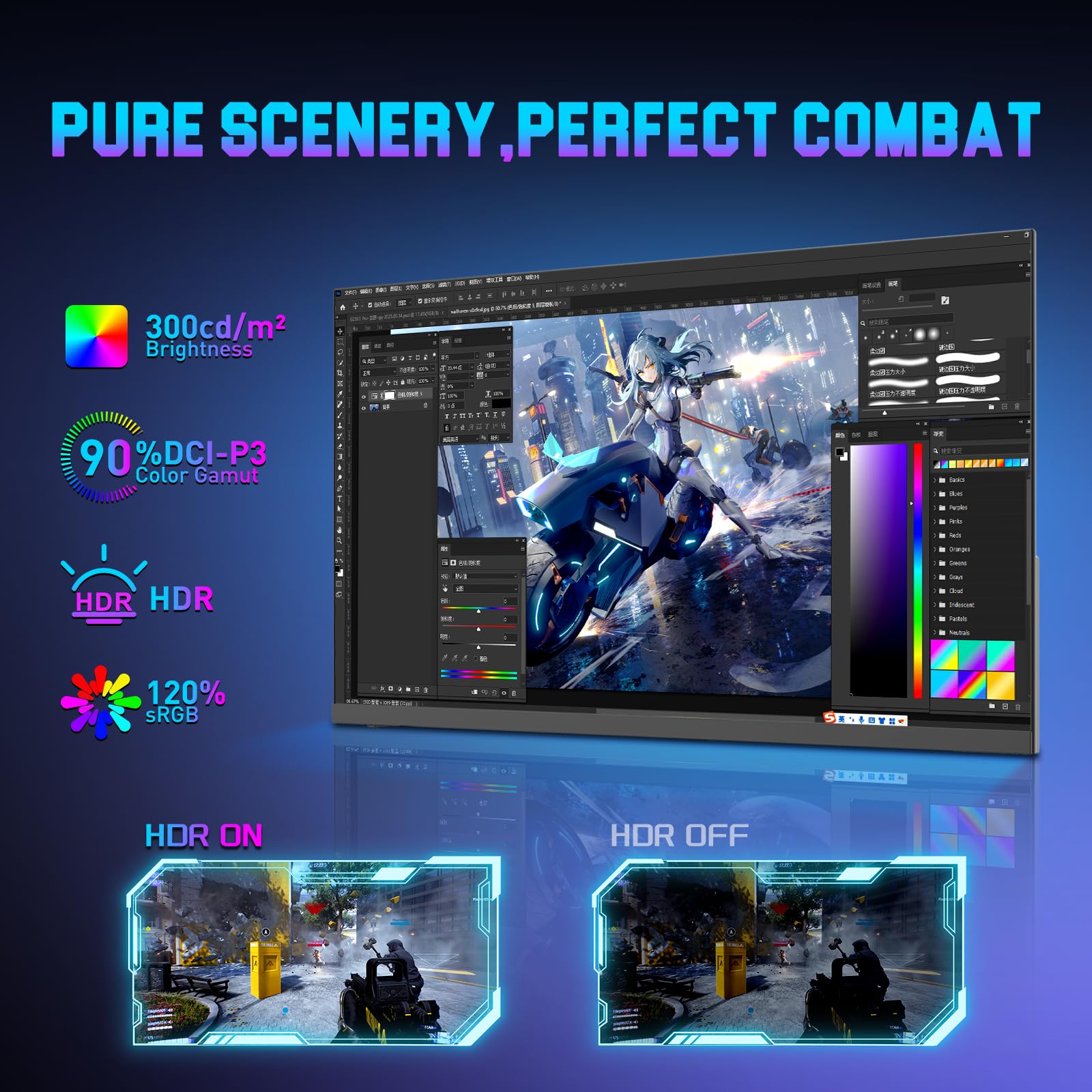 SANSUI 27 Inch Curved 240Hz Gaming Monitor FHD 1080P, 1500R Curve Computer Monitor, 130% sRGB, 4000:1 Contrast, HDR, FreeSync, MPRT 1Ms, Low Blue Light, HDMI DP Ports, Metal Stand, DP Cable Incl.