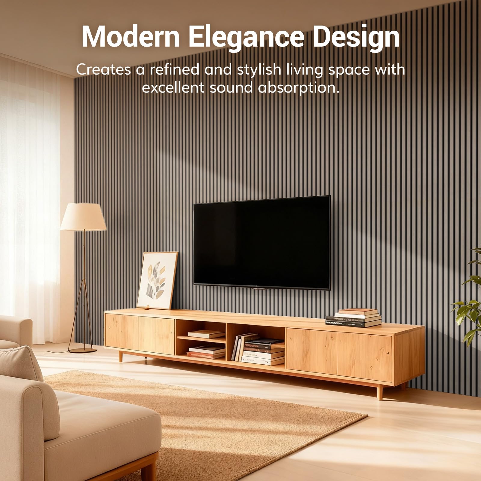 TONOR Wood Slatwall Panels, 4 Pack 47.2" x 23.6"/ 120 x60cm(31ft²) Acoustic Wall Panels, Wood Slat Acoustic Panels for Noise Cancelling and Decoration, Living Room, Bedroom, Office, Walnut