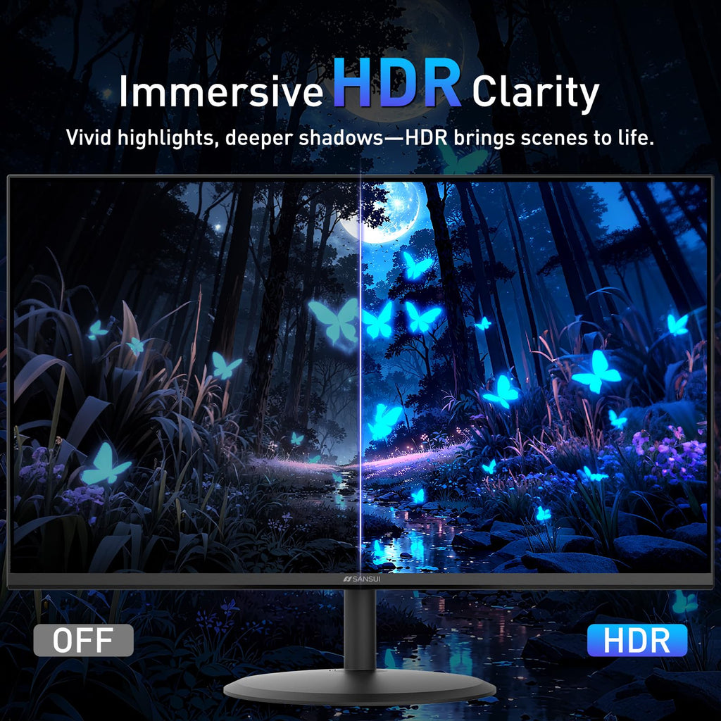 SANSUI 27 Inch Curved 240Hz Gaming Monitor FHD 1080P, 1500R Curve Computer Monitor, 130% sRGB, 4000:1 Contrast, HDR, FreeSync, MPRT 1Ms, Low Blue Light, HDMI DP Ports, Metal Stand, DP Cable Incl.