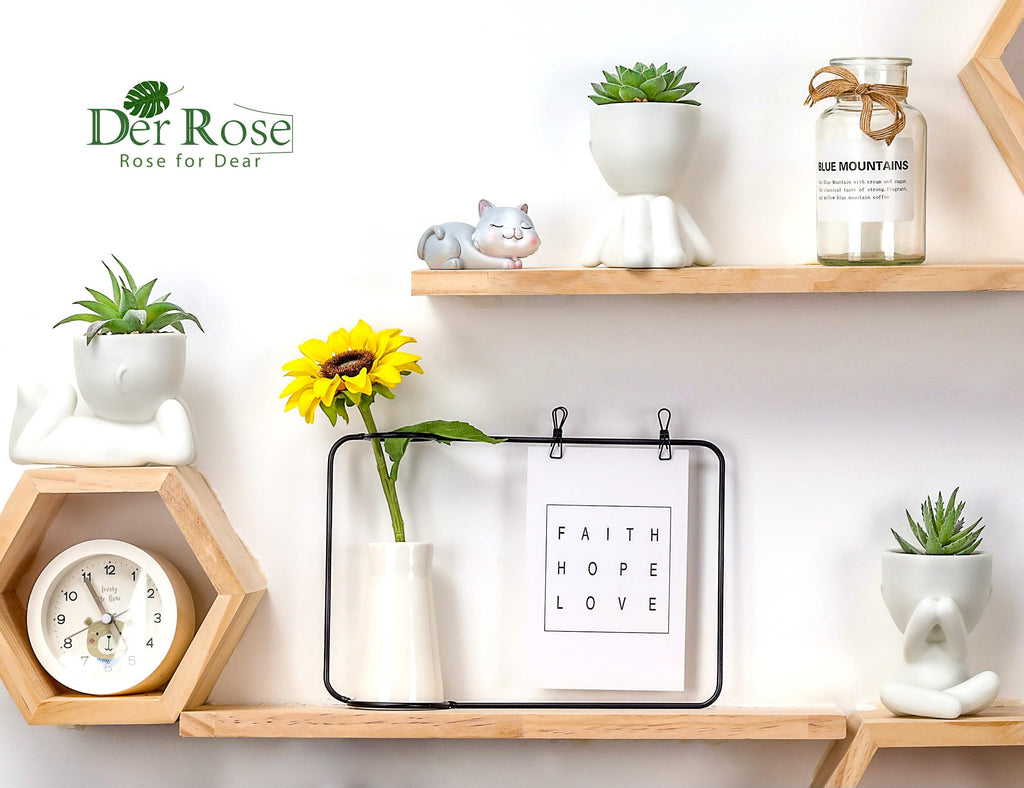 Der Rose 3pcs Fake Succulents Plants Artificial for Black Bathroom Bedroom Home Living Room Halloween Decor Aesthetic Indoor