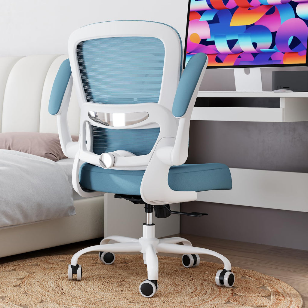 TRALT Office Chair - Ergonomic Desk Chair with Adjustable Lumbar Support, Mesh Computer Chair, Executive Chairs for Home Office Comfortable Lumbar Support (White)