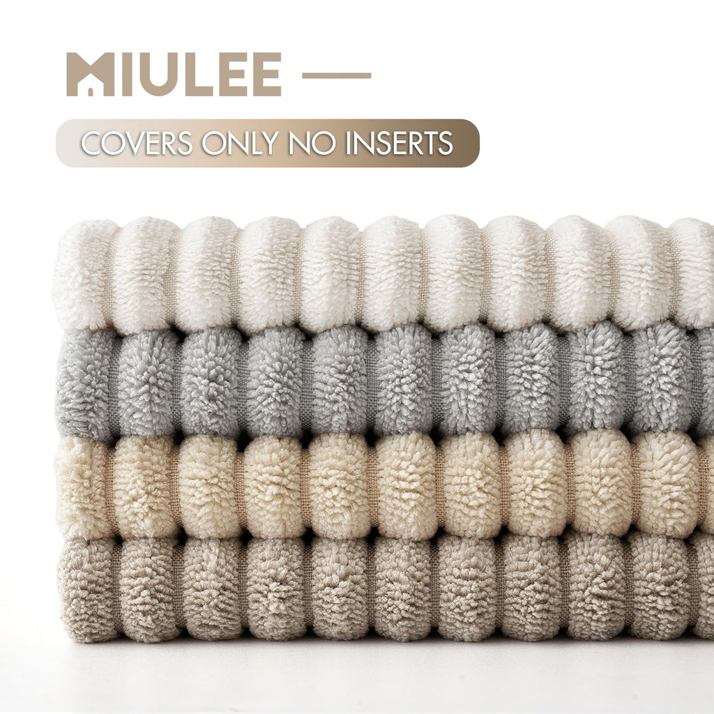 MIULEE Boho Farmhouse Sage Green Throw Pillow Covers 18x18 Inch Set of 4 Mordern Nordic Cushion Covers Soft Corduroy Spring Home Decor for Couch Bed Sofa Living Room Forest Green