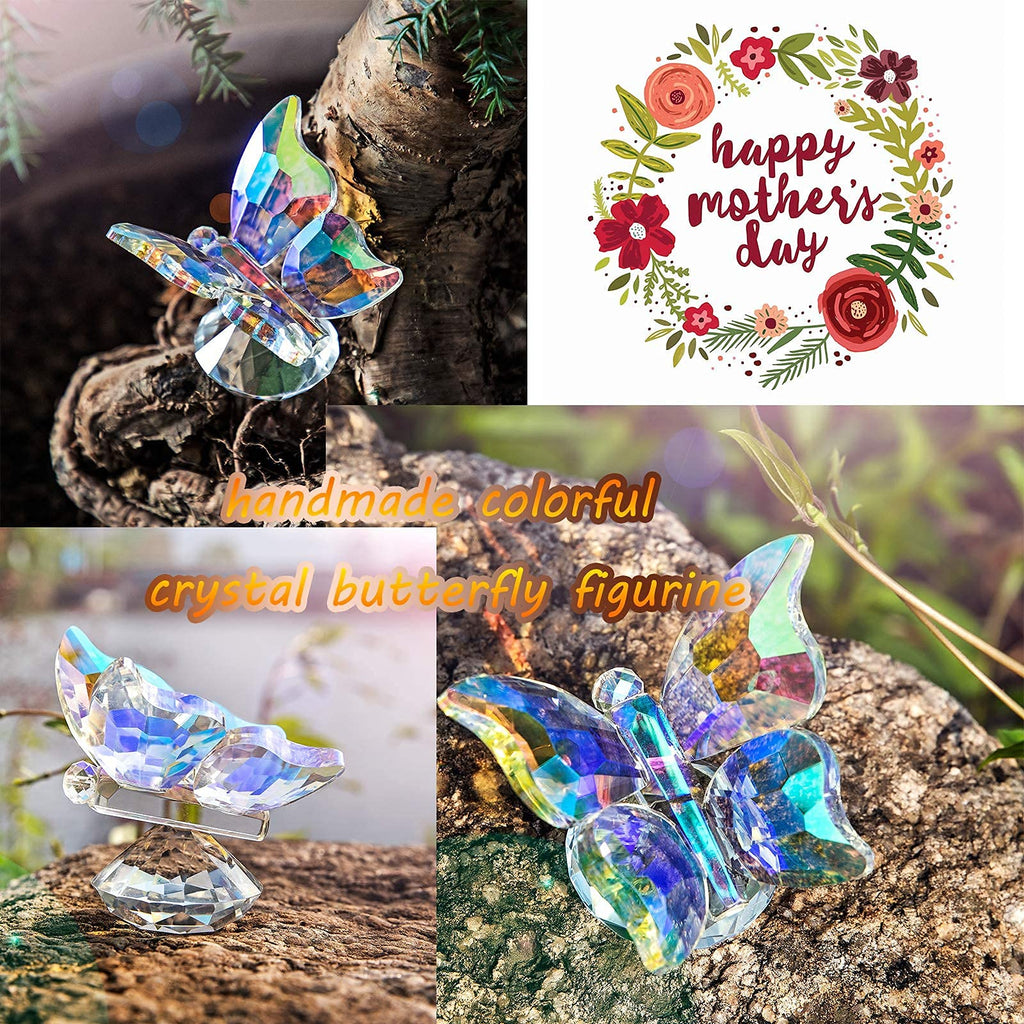 H&D HYALINE & DORA Crystal Cut Butterfly Animal Ornament Decoration for Office Table Home Bedroom