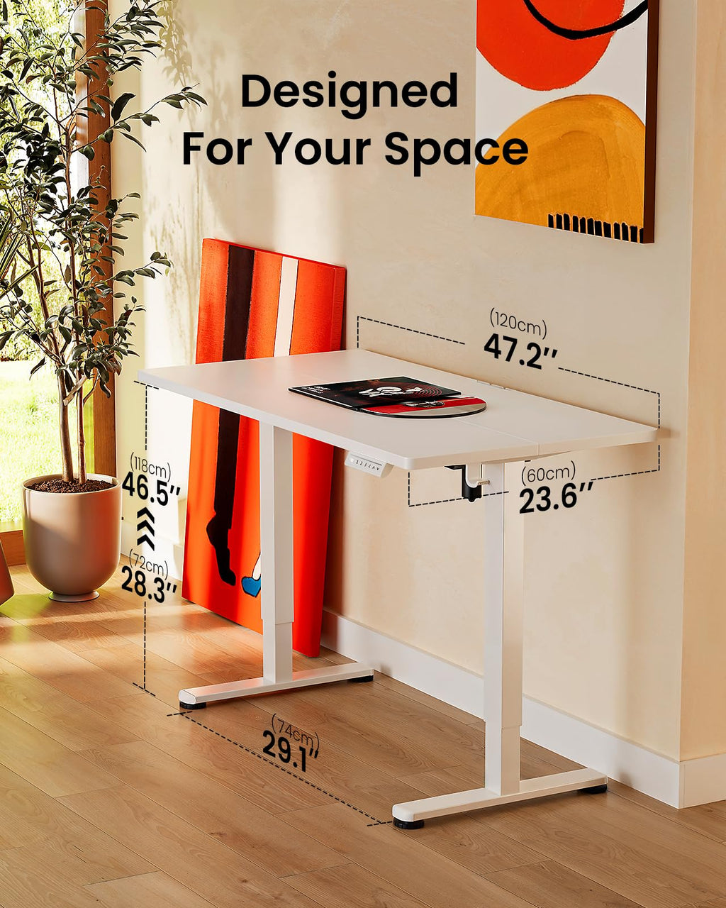 ErGear Height Adjustable Electric Standing Desk, 48 x 24 Inches Sit Stand up Desk, Memory Computer Home Office Desk, Black
