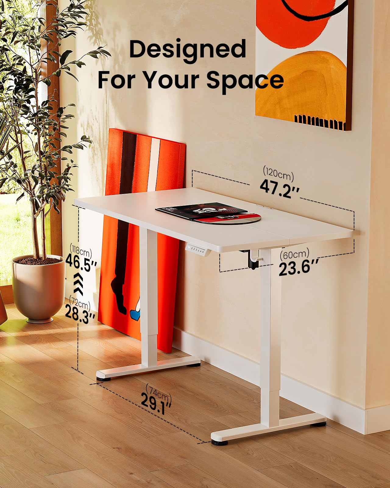 ErGear Height Adjustable Electric Standing Desk, 48 x 24 Inches Sit Stand up Desk, Memory Computer Home Office Desk, Black