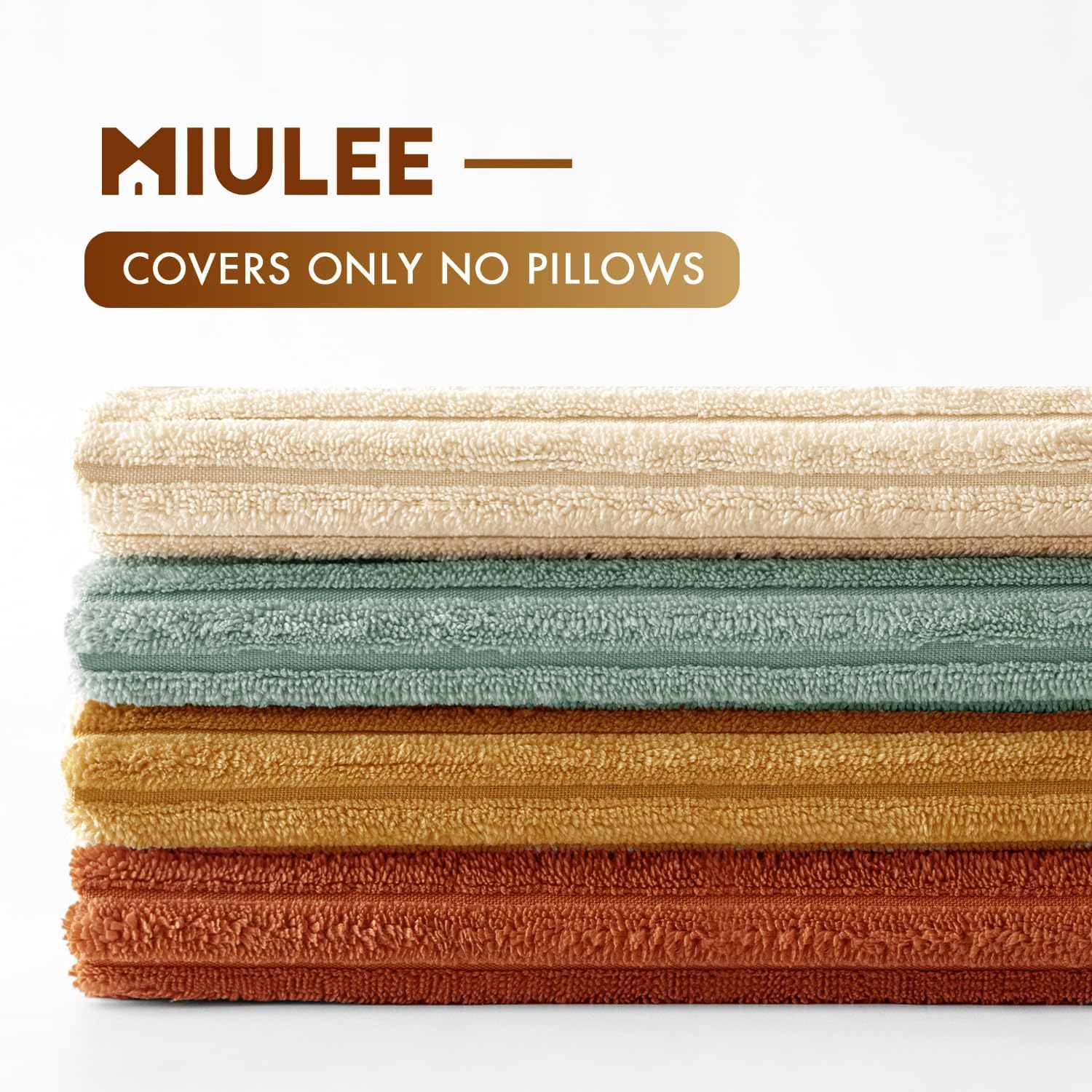 MIULEE Boho Farmhouse Sage Green Throw Pillow Covers 18x18 Inch Set of 4 Mordern Nordic Cushion Covers Soft Corduroy Spring Home Decor for Couch Bed Sofa Living Room Forest Green