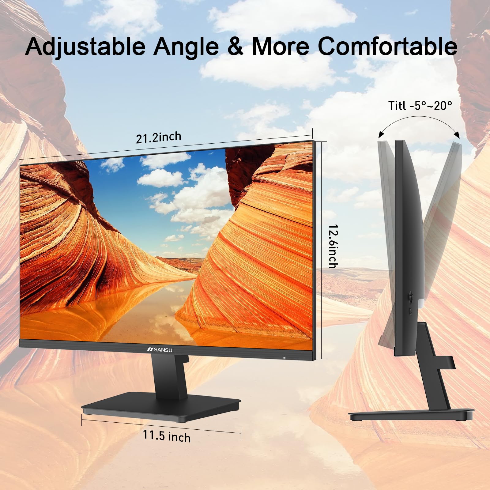 SANSUI 27 Inch Curved 240Hz Gaming Monitor FHD 1080P, 1500R Curve Computer Monitor, 130% sRGB, 4000:1 Contrast, HDR, FreeSync, MPRT 1Ms, Low Blue Light, HDMI DP Ports, Metal Stand, DP Cable Incl.