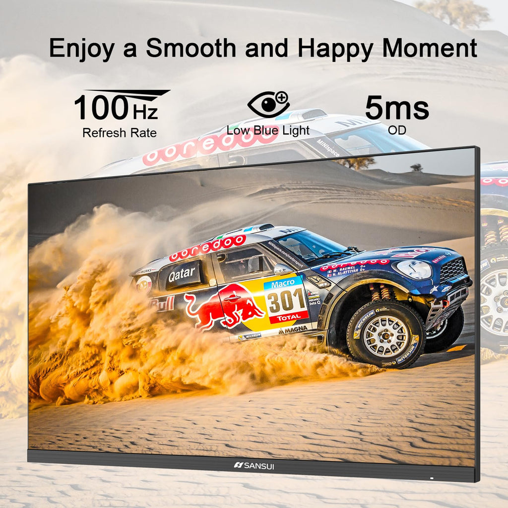 SANSUI 27 Inch Curved 240Hz Gaming Monitor FHD 1080P, 1500R Curve Computer Monitor, 130% sRGB, 4000:1 Contrast, HDR, FreeSync, MPRT 1Ms, Low Blue Light, HDMI DP Ports, Metal Stand, DP Cable Incl.