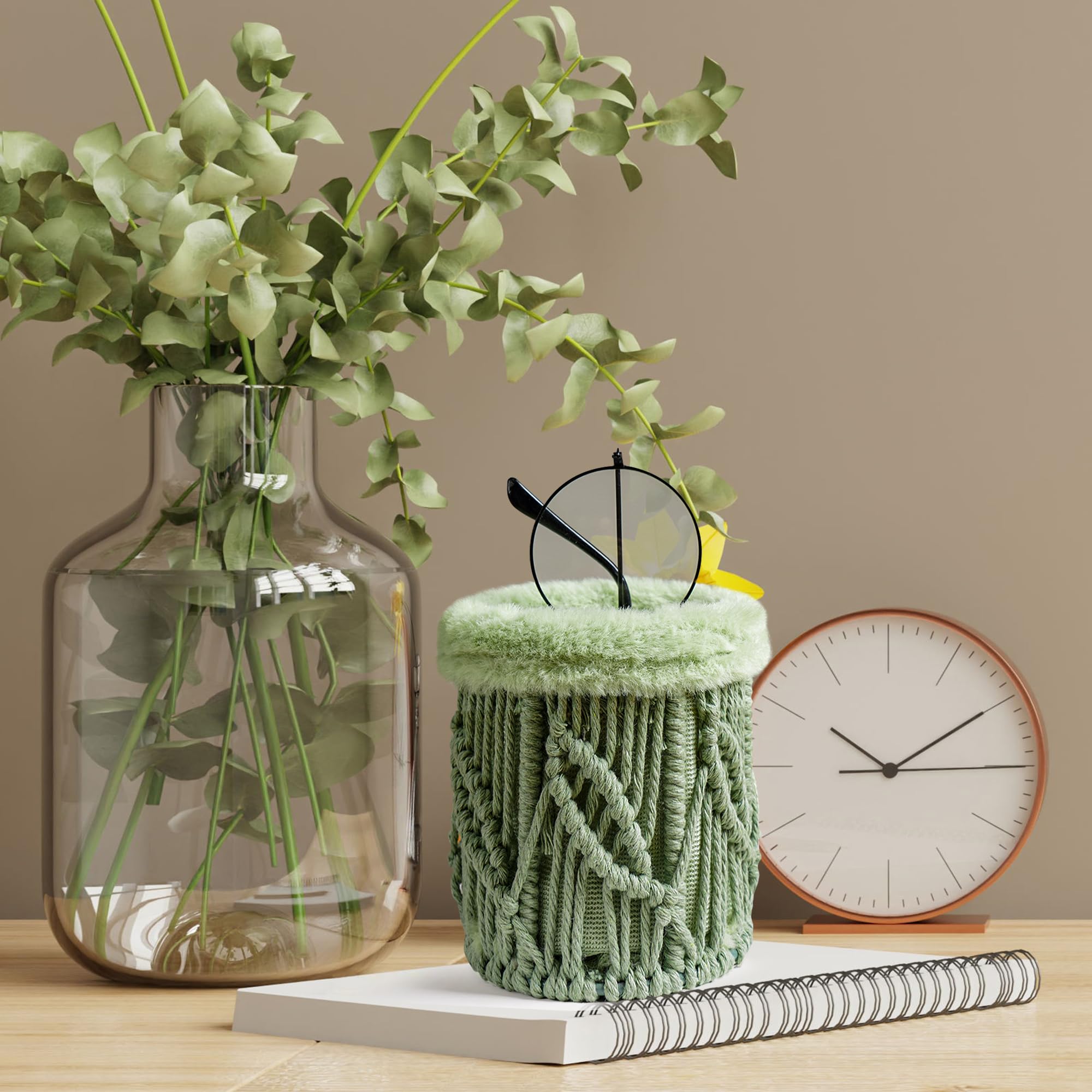 HOSROOME Glasses Holder for Nightstand Boho Decor Eyeglass Holder Stand for Office Desk Organizer