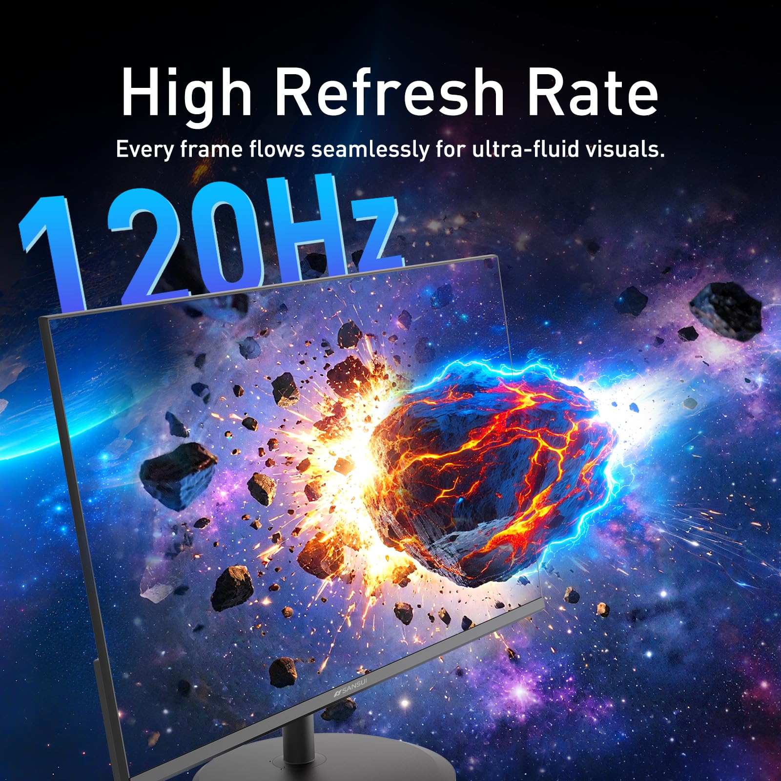 SANSUI 27 Inch Curved 240Hz Gaming Monitor FHD 1080P, 1500R Curve Computer Monitor, 130% sRGB, 4000:1 Contrast, HDR, FreeSync, MPRT 1Ms, Low Blue Light, HDMI DP Ports, Metal Stand, DP Cable Incl.