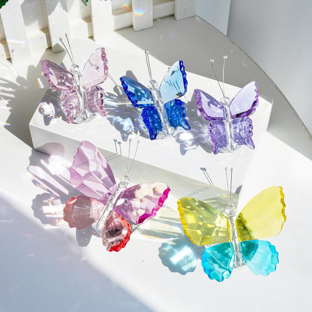 H&D HYALINE & DORA Crystal Cut Butterfly Animal Ornament Decoration for Office Table Home Bedroom