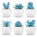 Der Rose Set of 6 Succulents Plants Artificial in Pots Small Fake Plants for Bedroom Aesthetic Living Room Shelf Bathroom Decor Office Desk Accessories