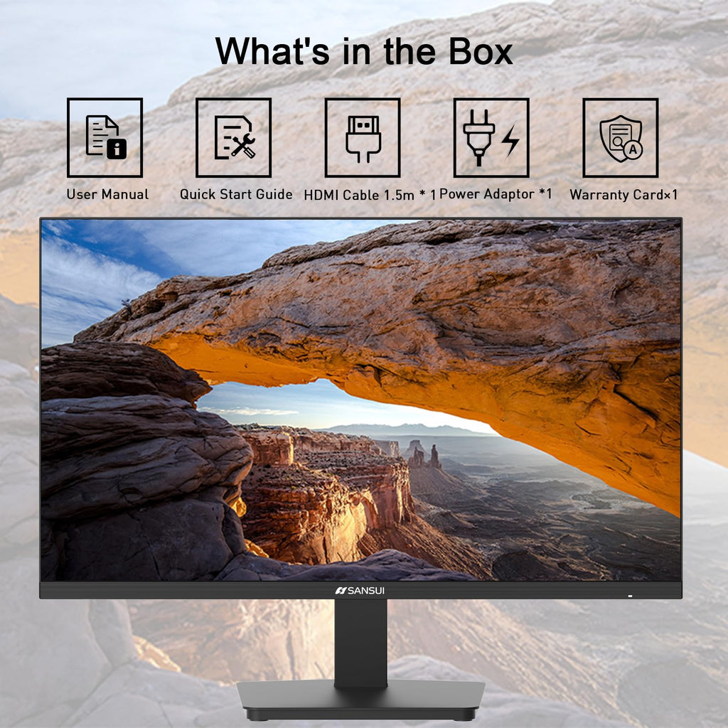 SANSUI 27 Inch Curved 240Hz Gaming Monitor FHD 1080P, 1500R Curve Computer Monitor, 130% sRGB, 4000:1 Contrast, HDR, FreeSync, MPRT 1Ms, Low Blue Light, HDMI DP Ports, Metal Stand, DP Cable Incl.