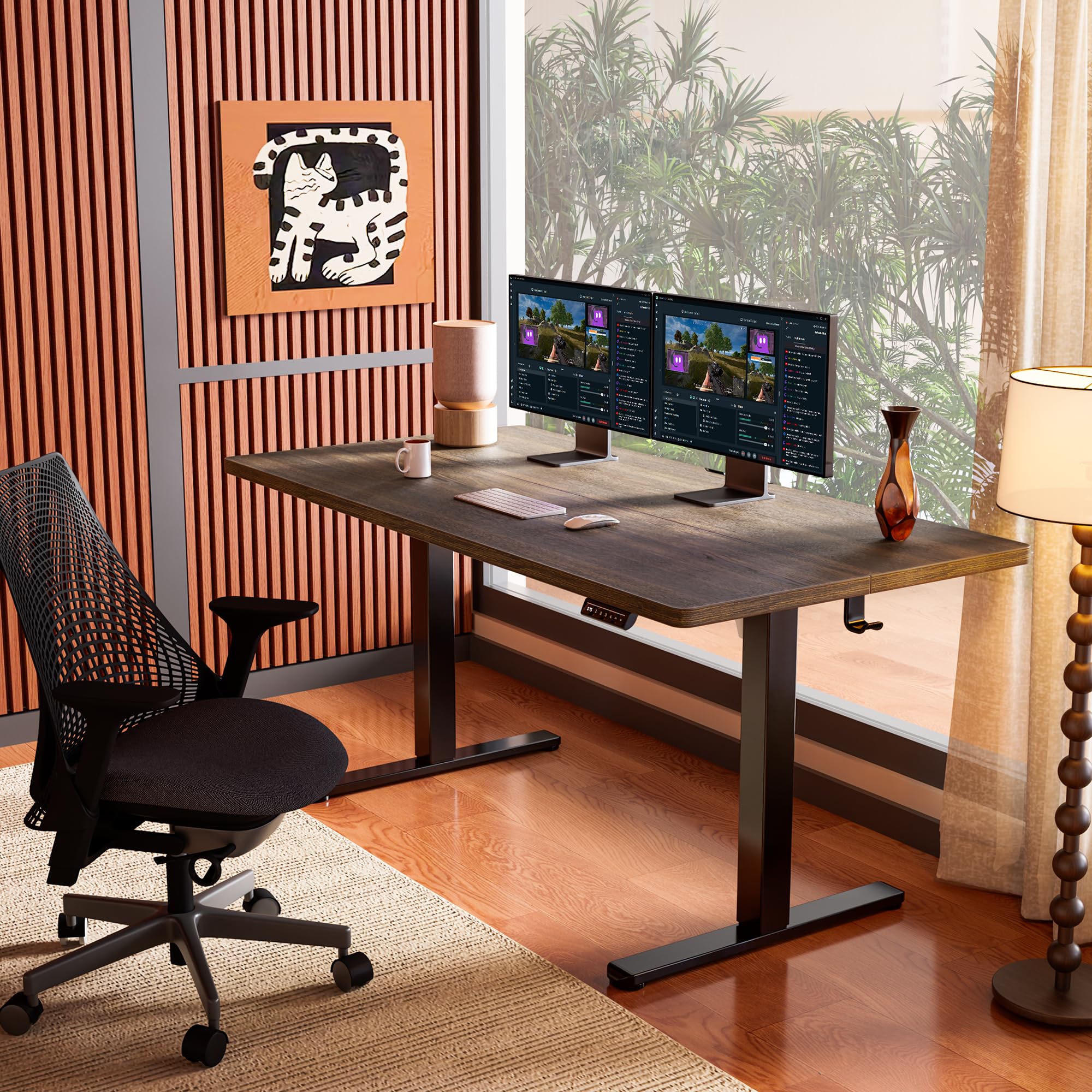 ErGear Height Adjustable Electric Standing Desk, 48 x 24 Inches Sit Stand up Desk, Memory Computer Home Office Desk, Black